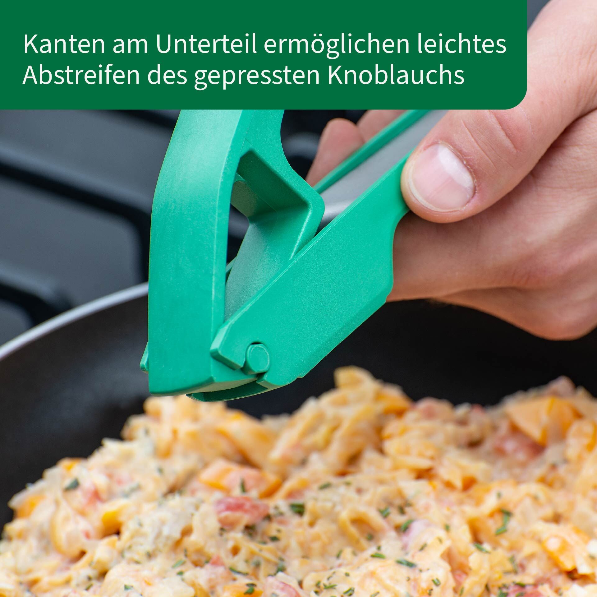Knoblauchpresse, grün