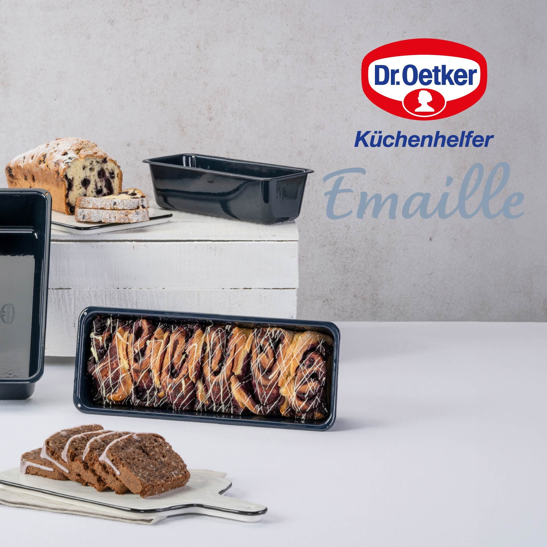 Brotbackform Back-Liebe Emaille, 35x12x8,5cm