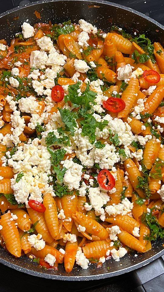 Pasta mit Grünkohl & Feta