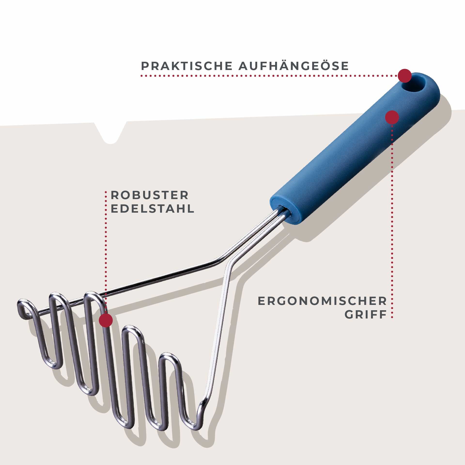 Kartoffelstampfer Essential, blau