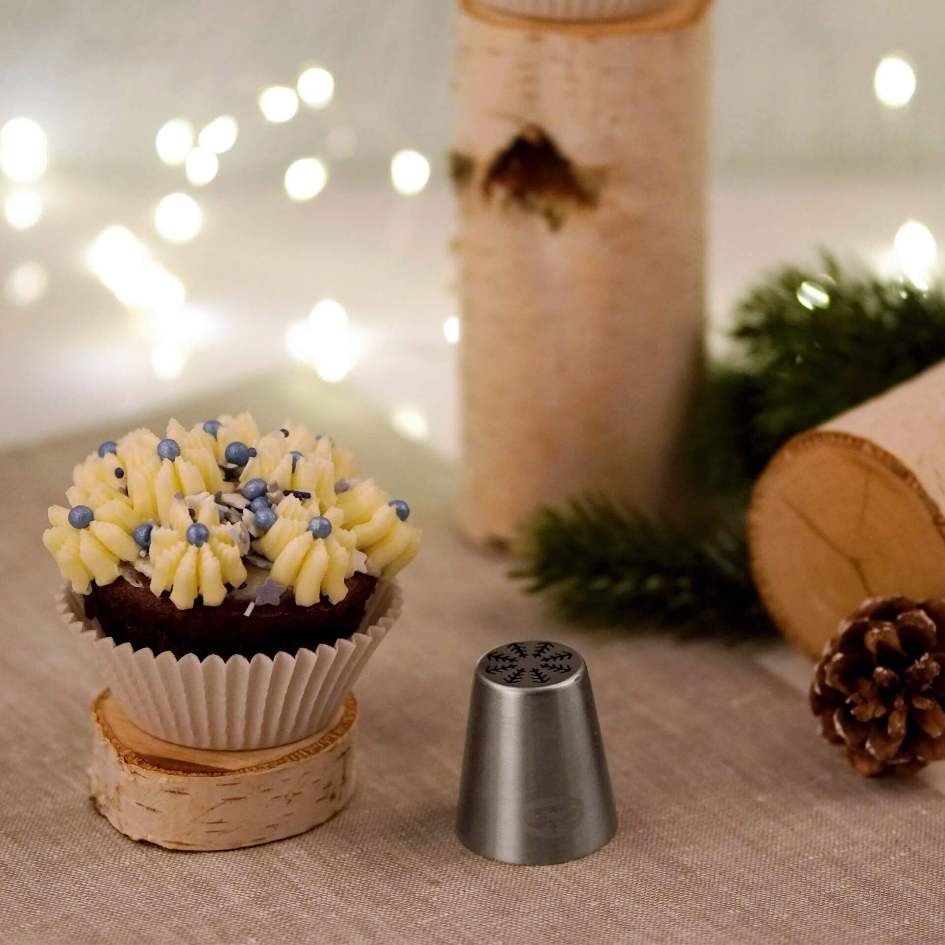 Tülle Eiskristall inkl. 4 Spritzbeutel White Christmas Baking