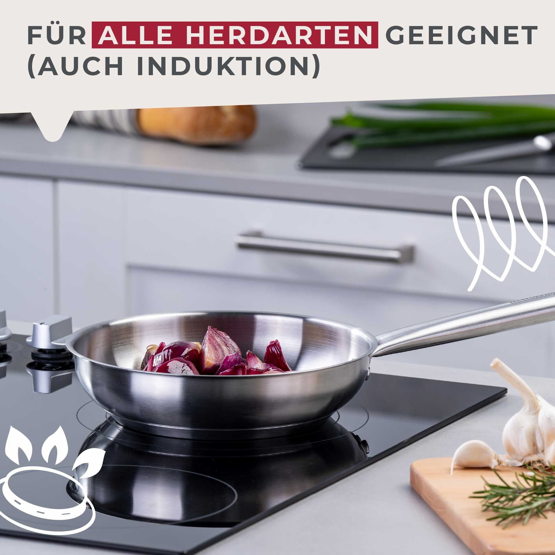 Bratpfanne Ovalgriff, Ø20cm, Edelstahl