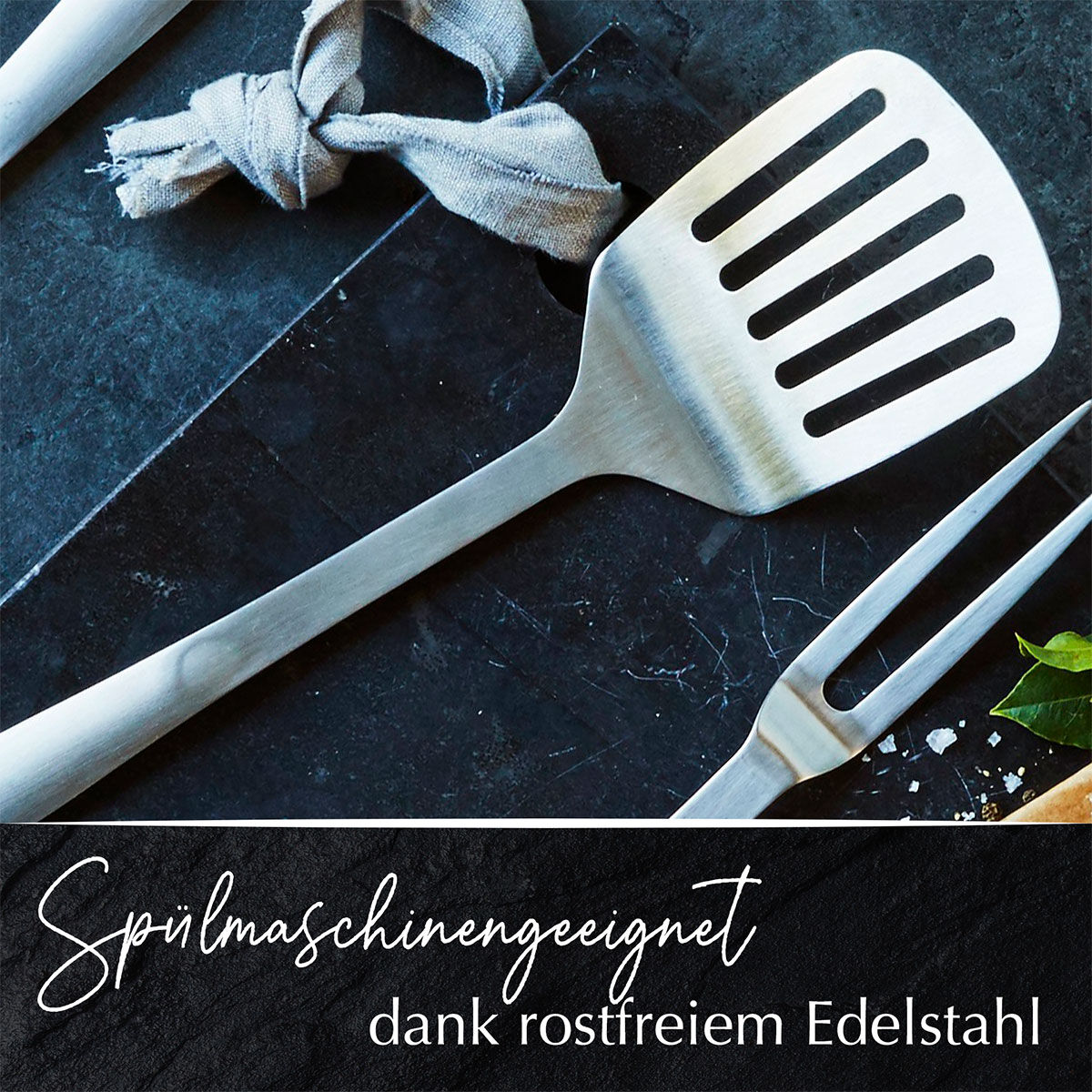 Pfannenwender mit Schlitzen Satin, 32cm, Edelstahl