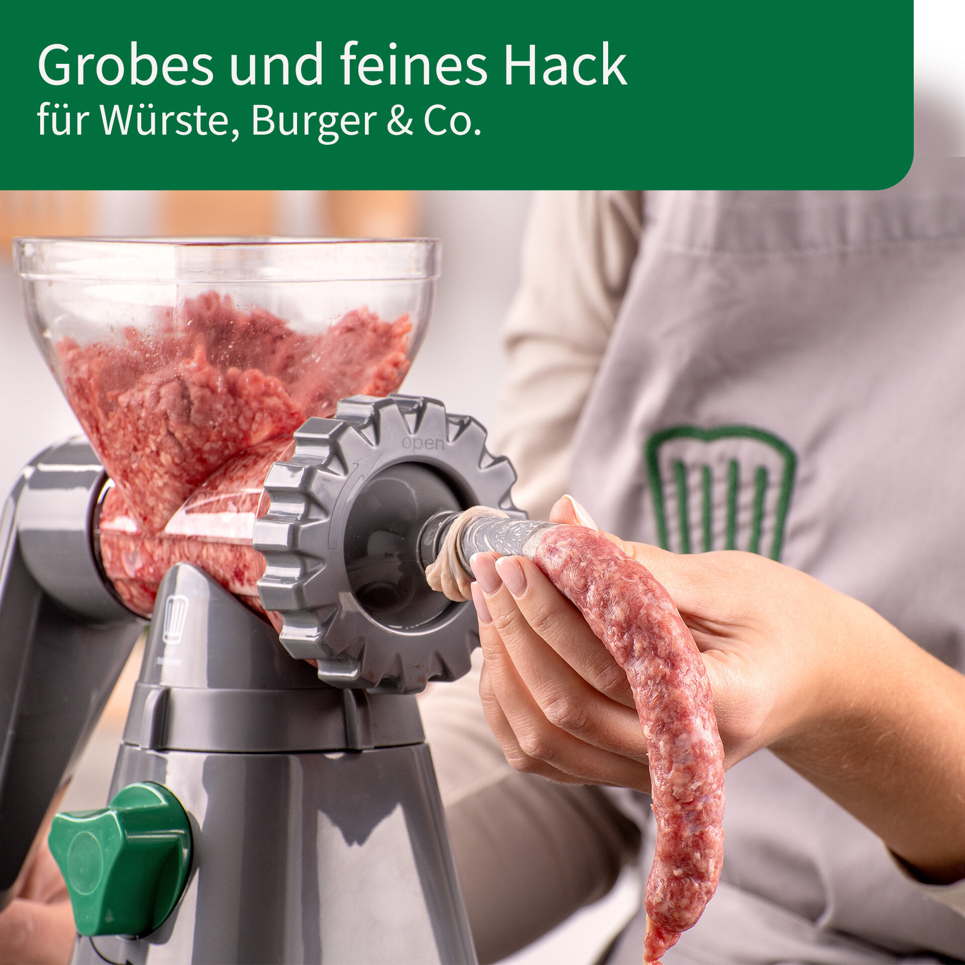 Fleischwolf mit Gebäckaufsatz, 6-teilig