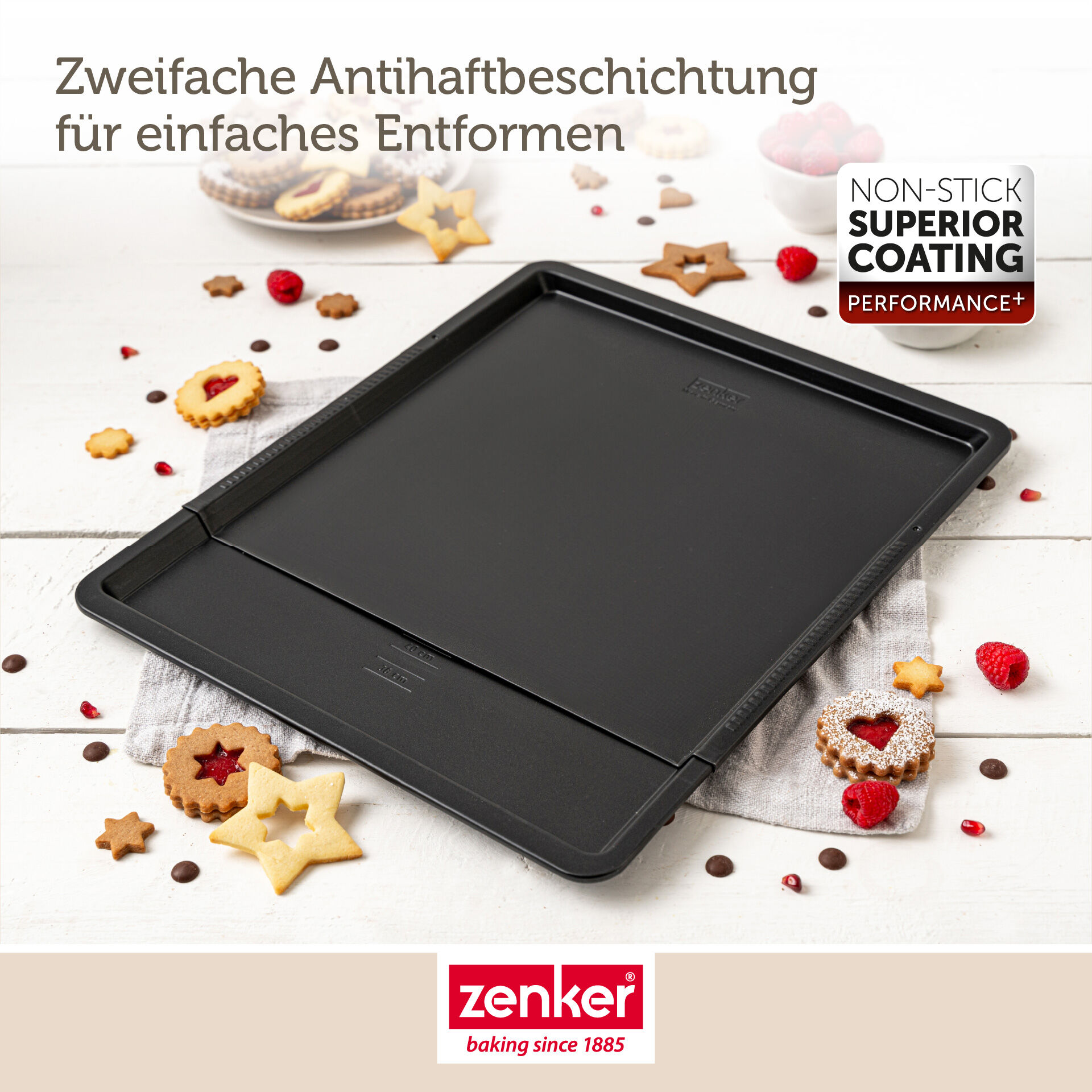 Backblech ausziehbar Perfect Black+, 37-52cm