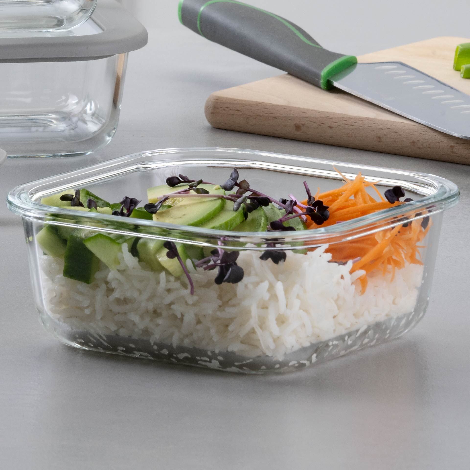 Vorratsdose Glas, eckig, 320ml