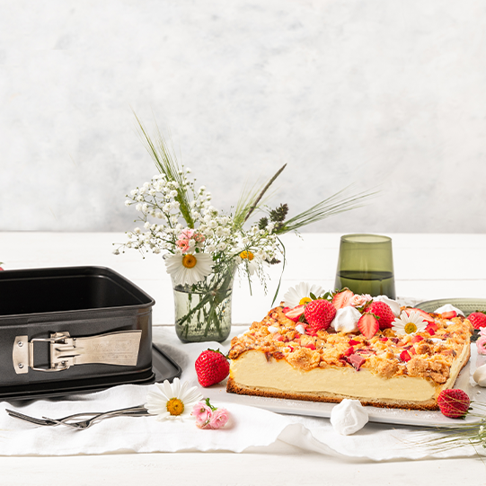 Rhabarberkuchen mit Pudding