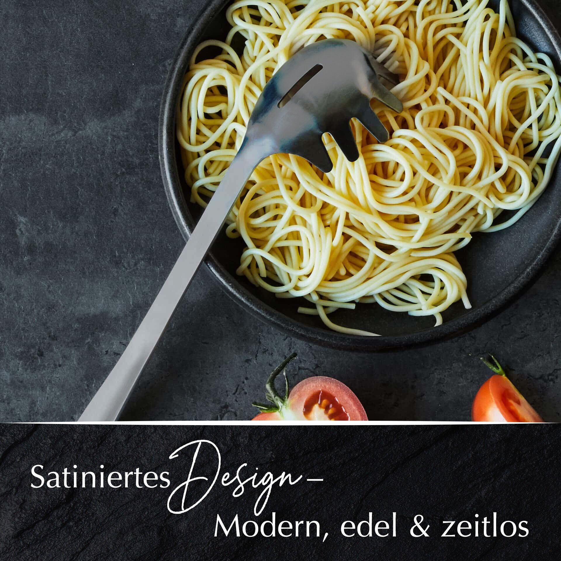 Spaghettilöffel Satin, schwarz, Edelstahl