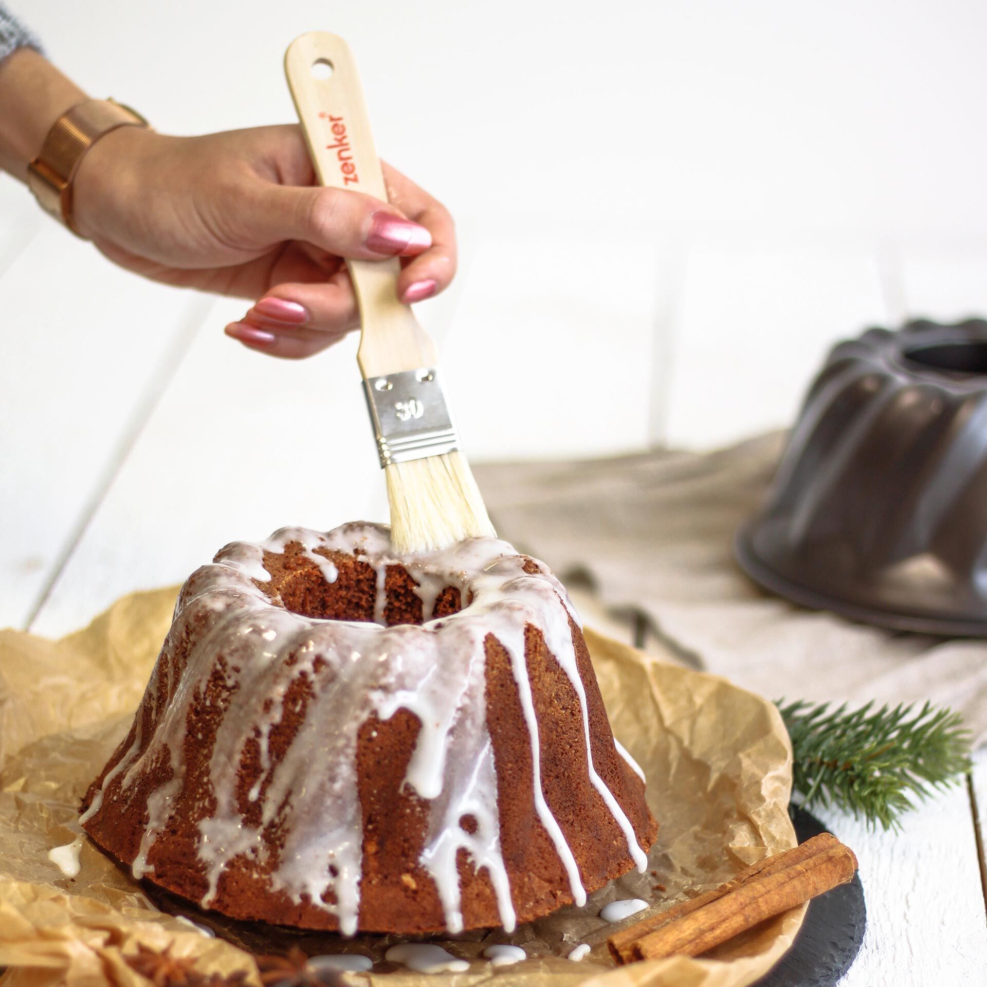 Backpinsel-Set, 2-teilig, Pappelholz