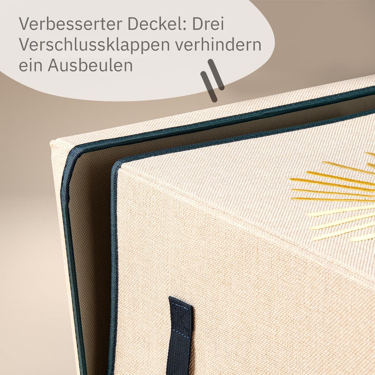 Aufbewahrungsbox mit Deckel Sonne, 33x33x33cm