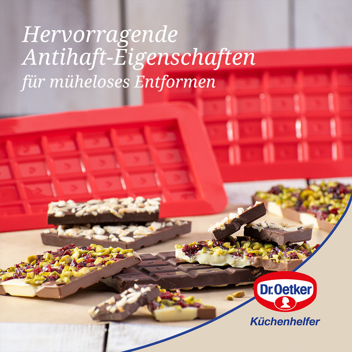 Schokoladenform Süße Tafeln rot, Silikon, 2 Stück