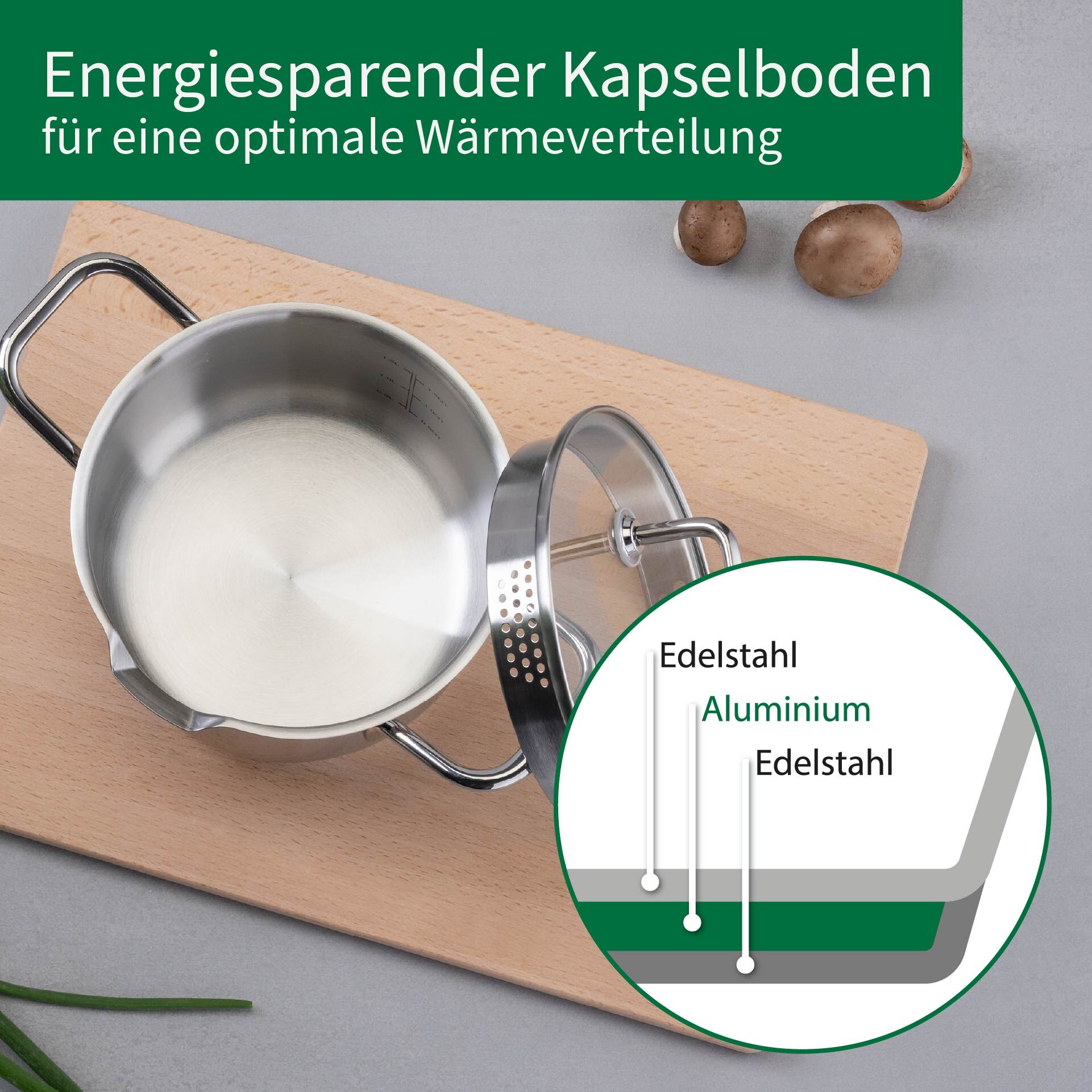 Kochtopf mit Glasdeckel Nürnberg, Ø16cm