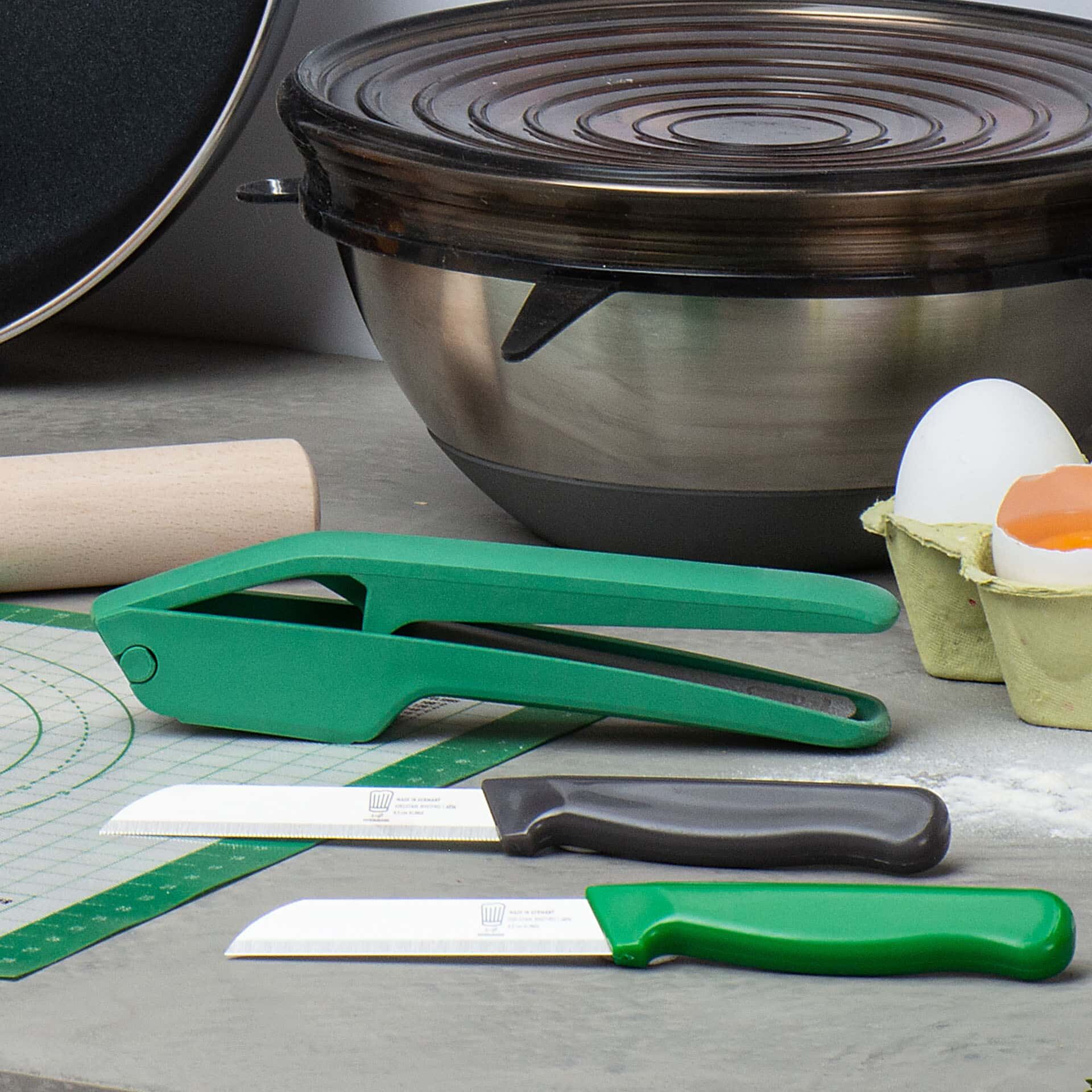 Knoblauchpresse, grün