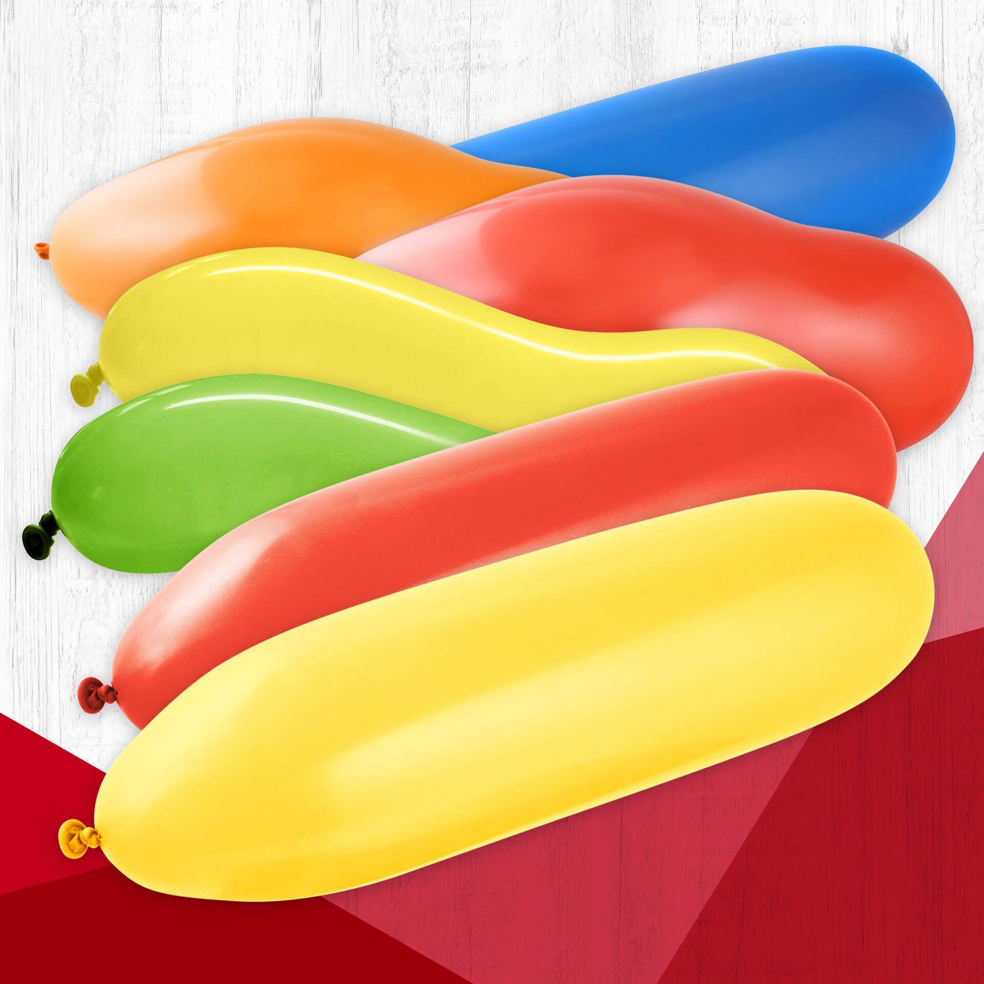 Luftballons Eco, lang, 15 Stk., bunt