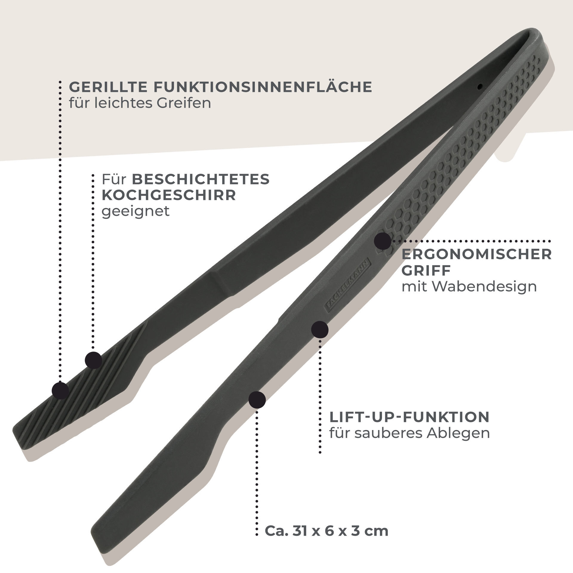 Küchenhelfer-Set "Statement", Silikon, 4-teilig
