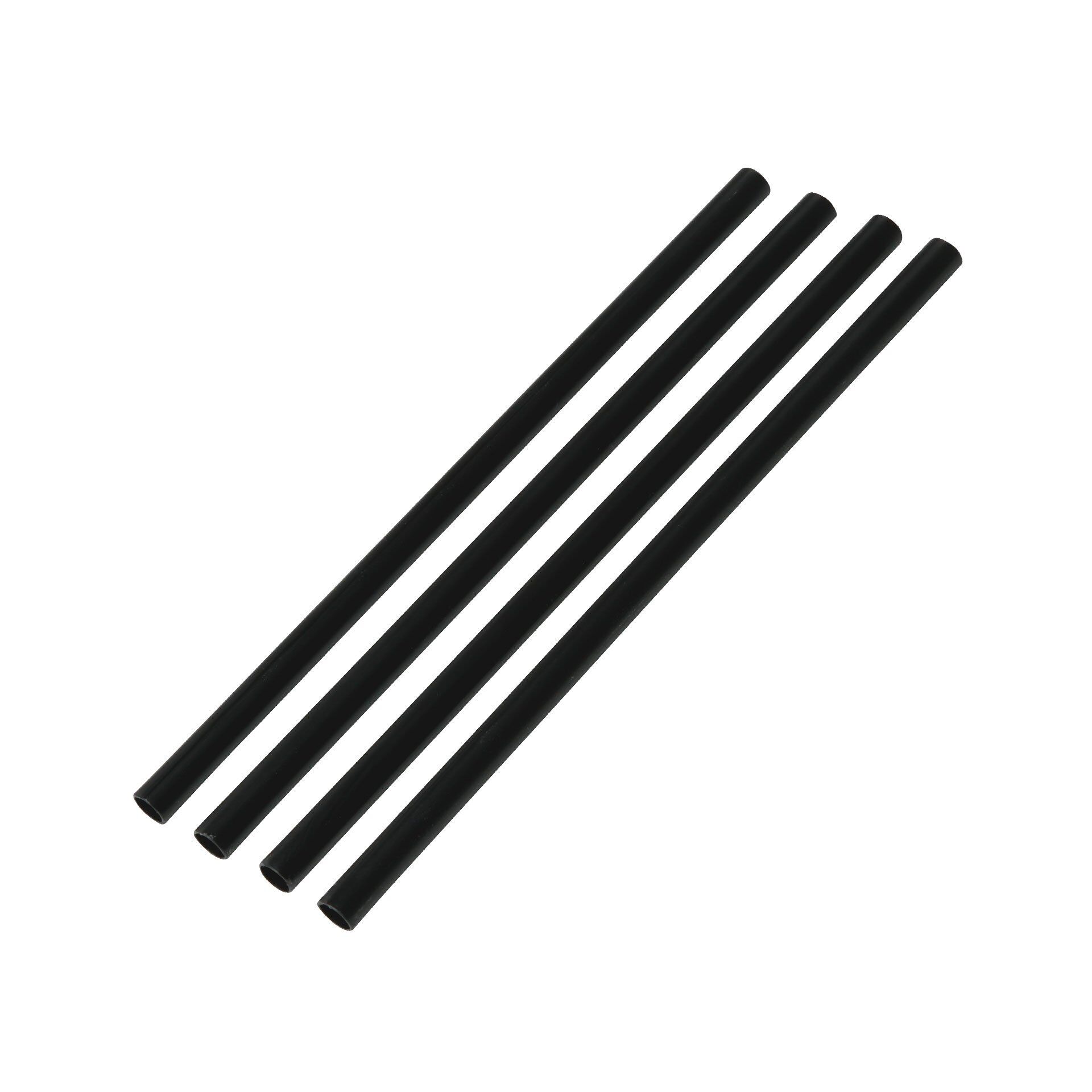 Strohhalm, 15cm, Mehrweg, 50 Stk., Kunststoff, schwarz
