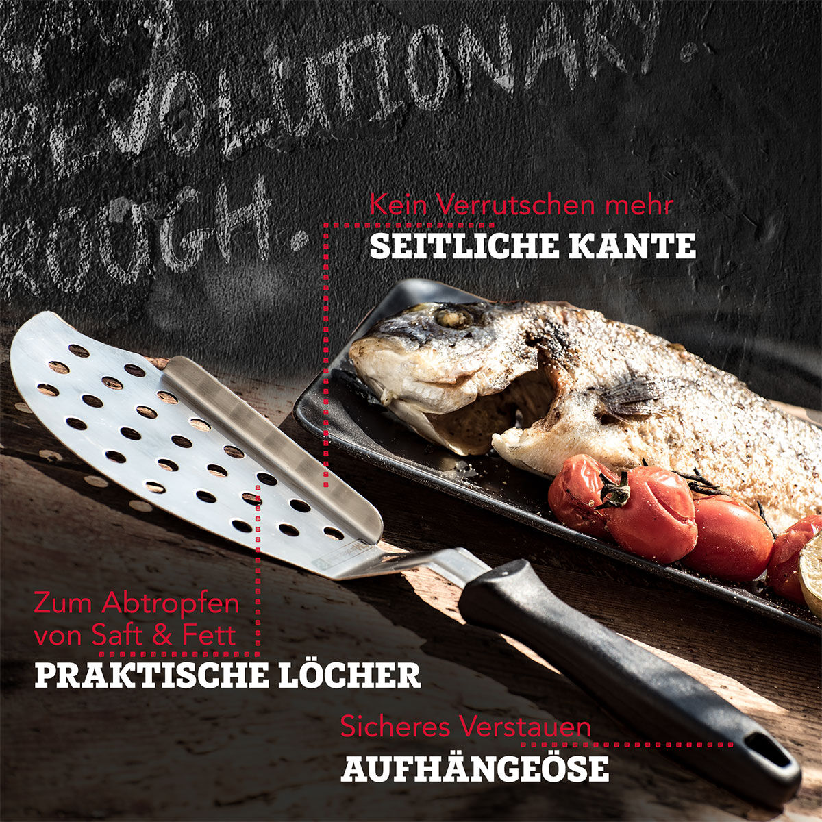 Fischwender, 33cm, Edelstahl