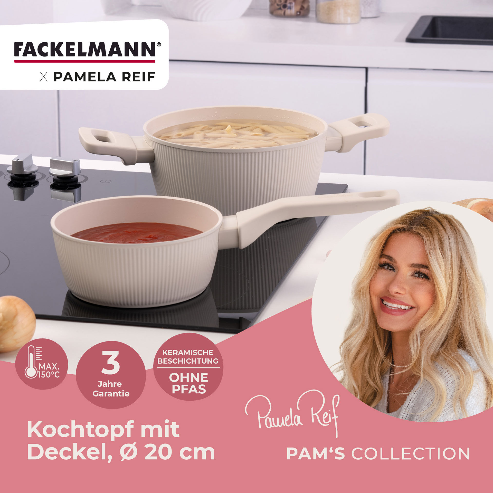 Pamela Reif Kochtopf mit Deckel Shell, Ø20cm