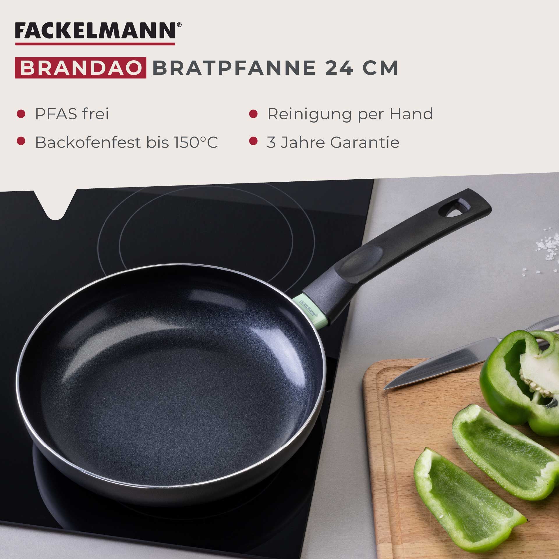 Bratpfanne Brandao, Keramik, antihaft, Ø24cm