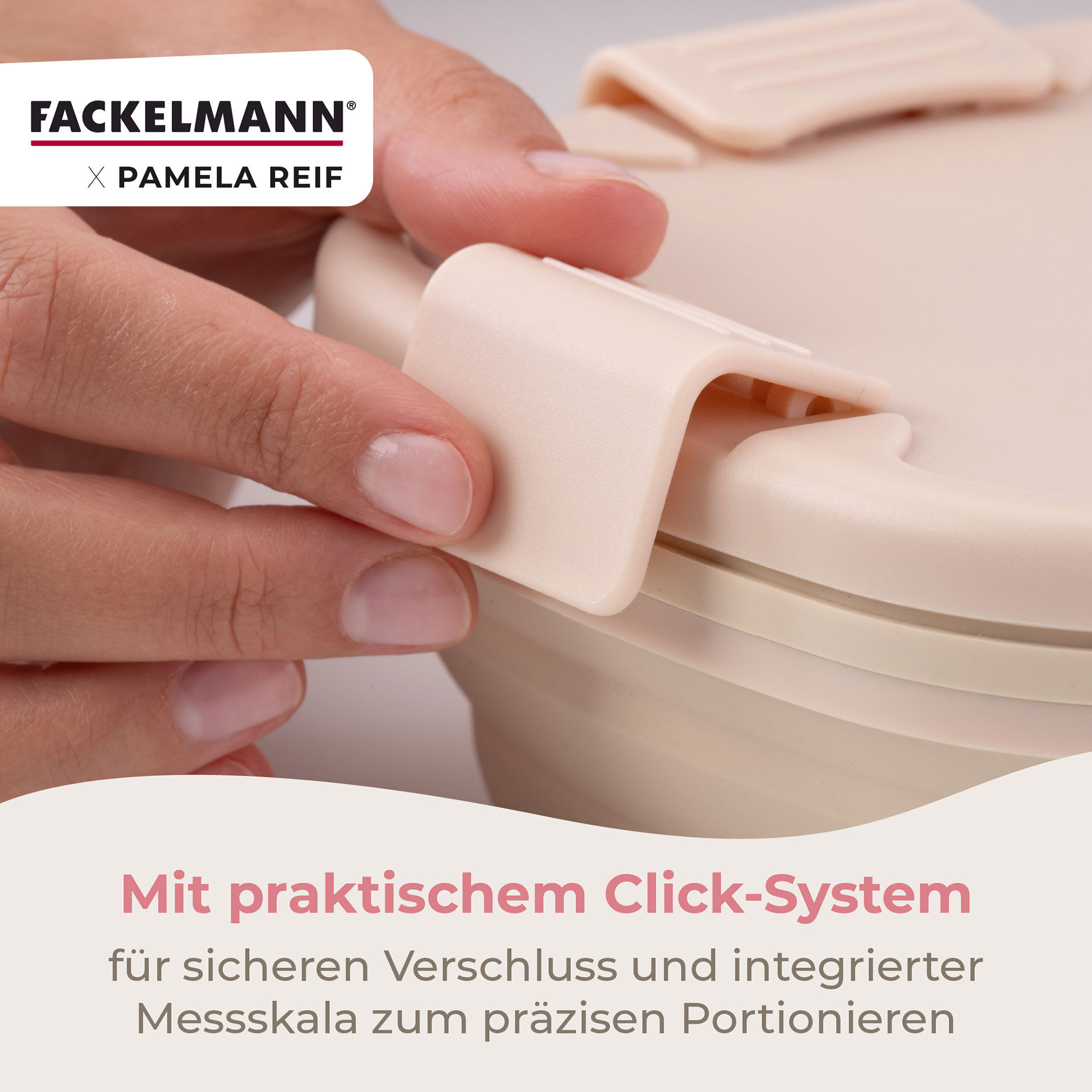 Pamela Reif Snack Box faltbar, eckig, 17x17x7cm, beige