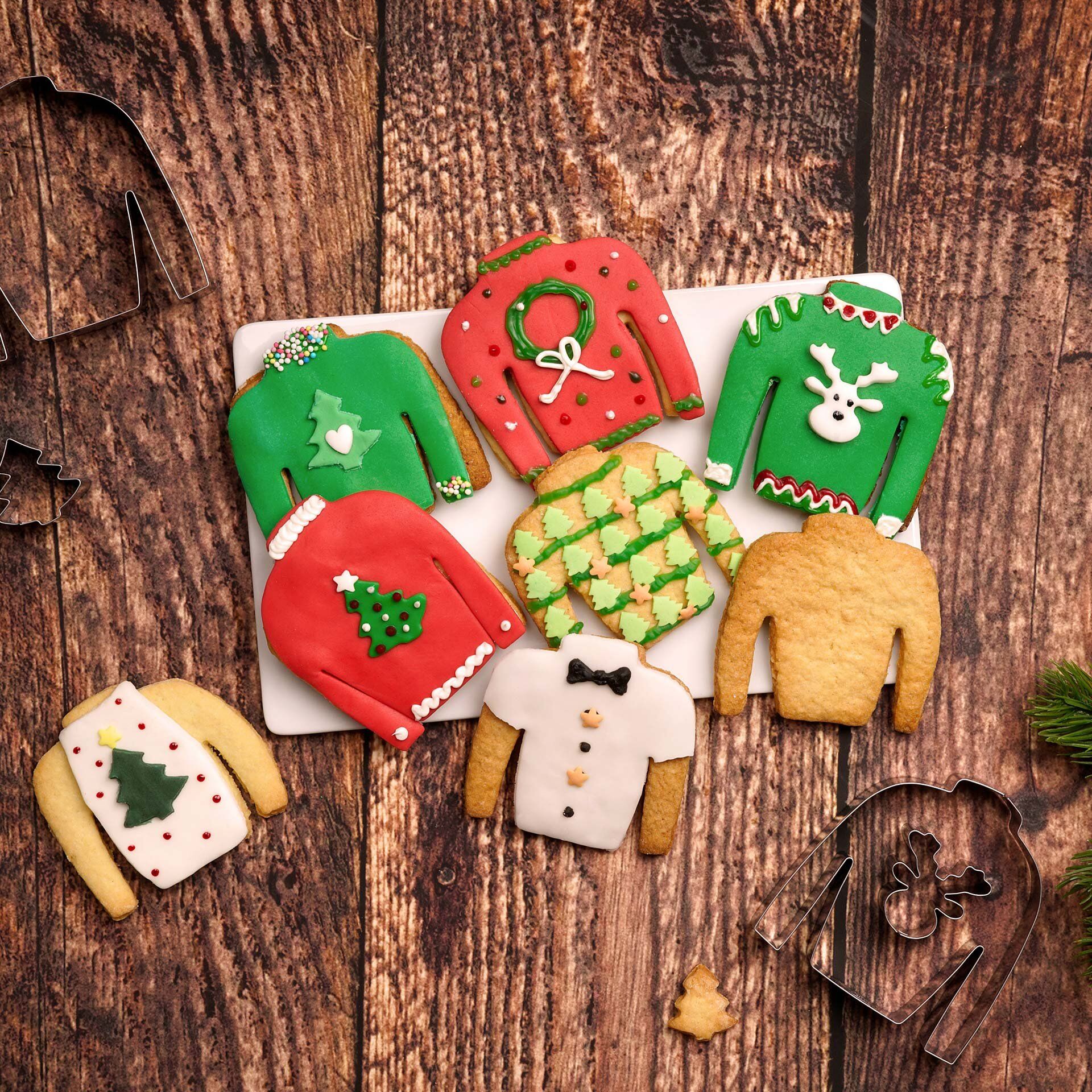 Ausstecher Ugly Christmas Sweater, 3-teilig