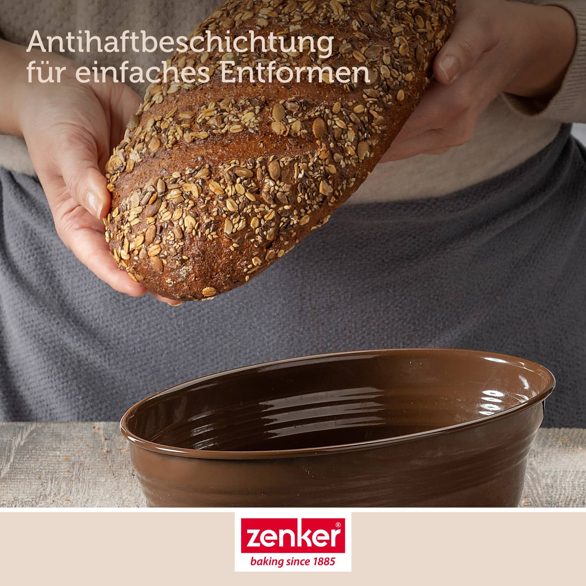 Brotbackform oval Dein Brot!, 26,5x16,5cm, Emaille