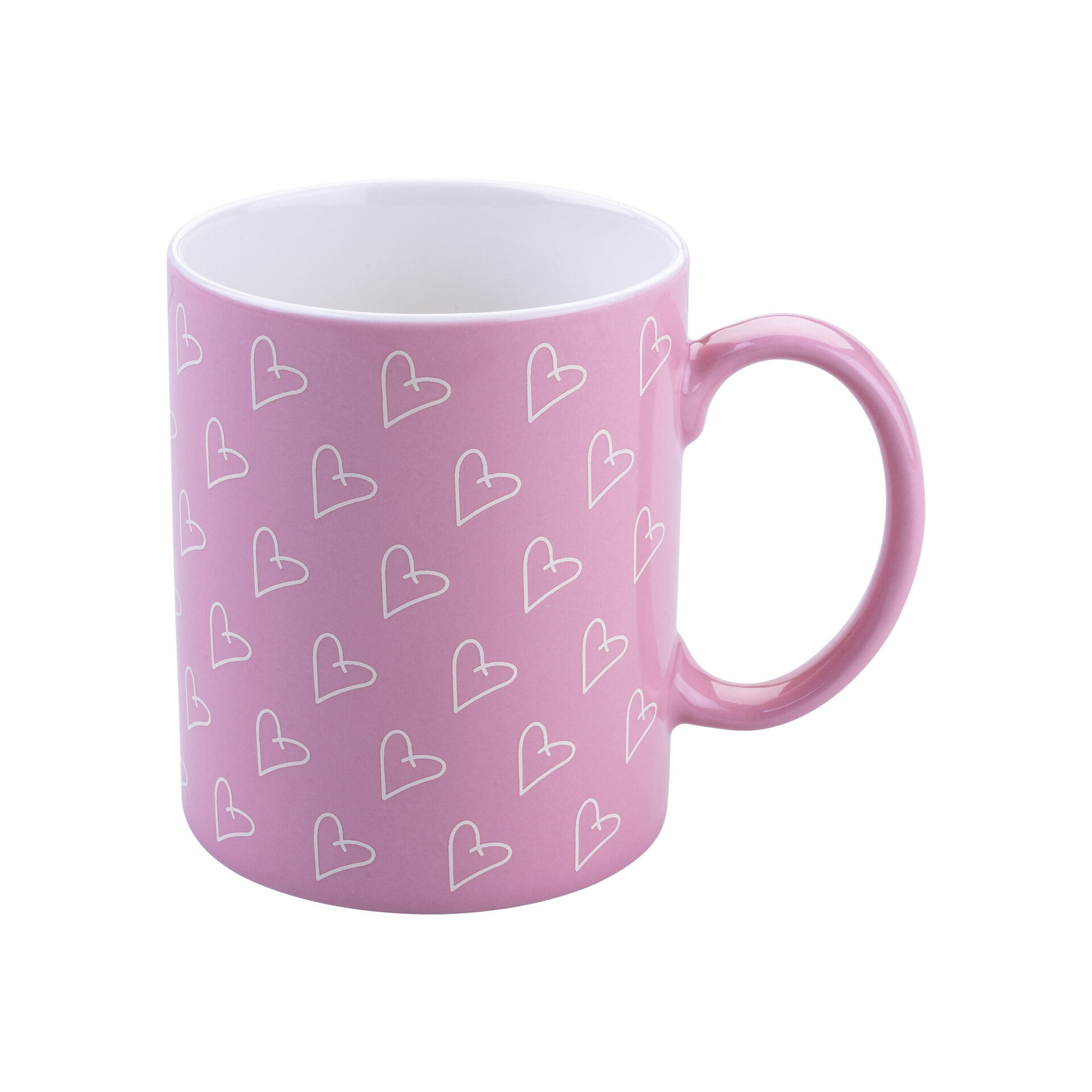 Tasse mit Herzen Pink Weiß, 350ml