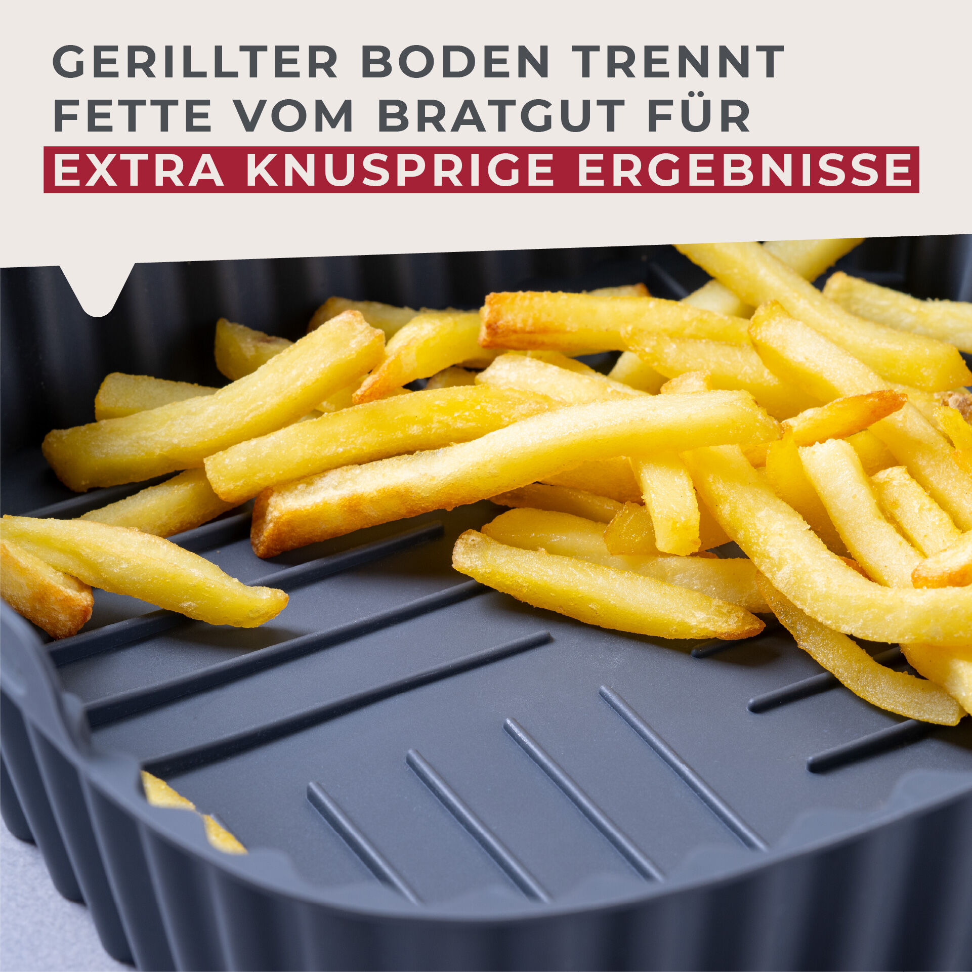 Silikonform für Heißluftfritteuse eckig, 19x19x5cm