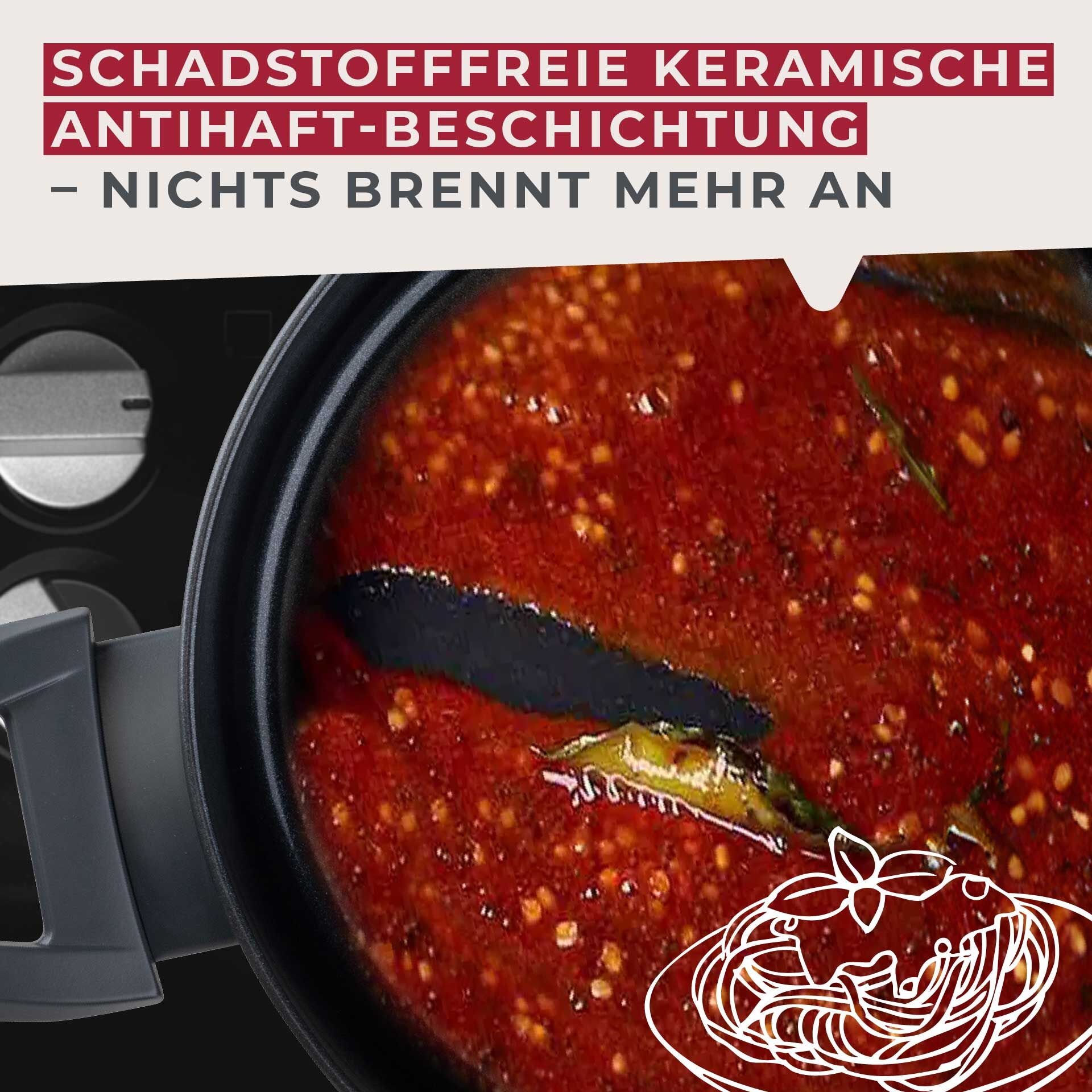 Kochtopf mit Deckel Statement, antihaft, Ø24cm