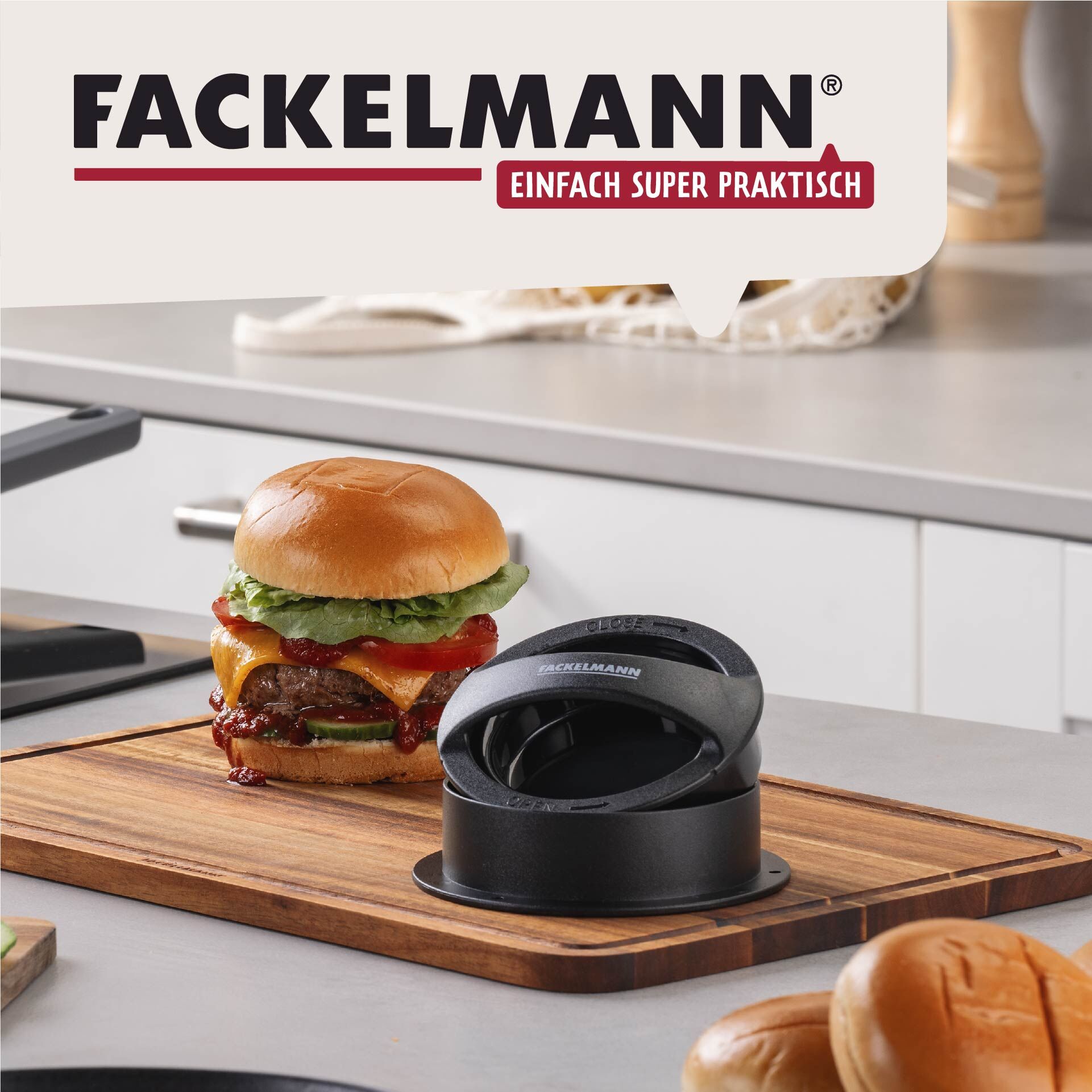 Burgerpresse, Kunststoff, schwarz
