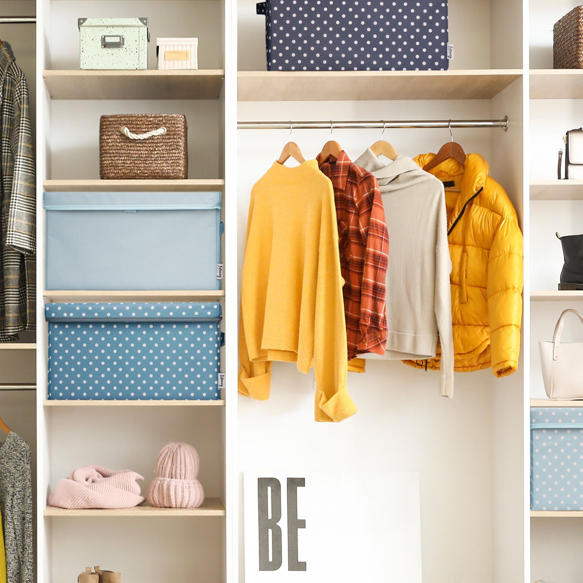 Aufbewahrungsbox 2er-Set mit Deckel, hellblau, 25x37x21cm