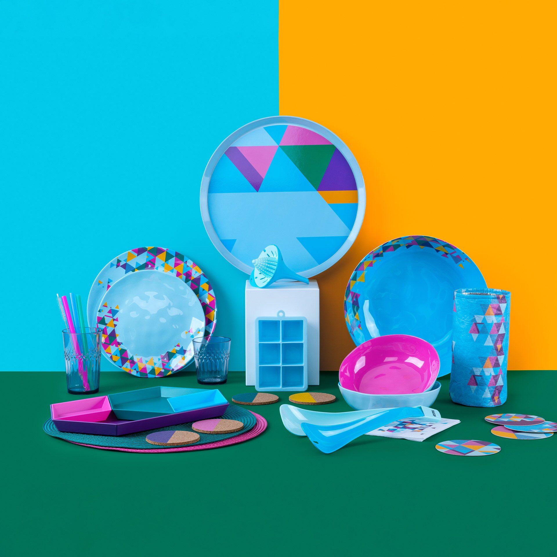 Korkuntersetzer Urban Oasis, 4-teilig, bunt