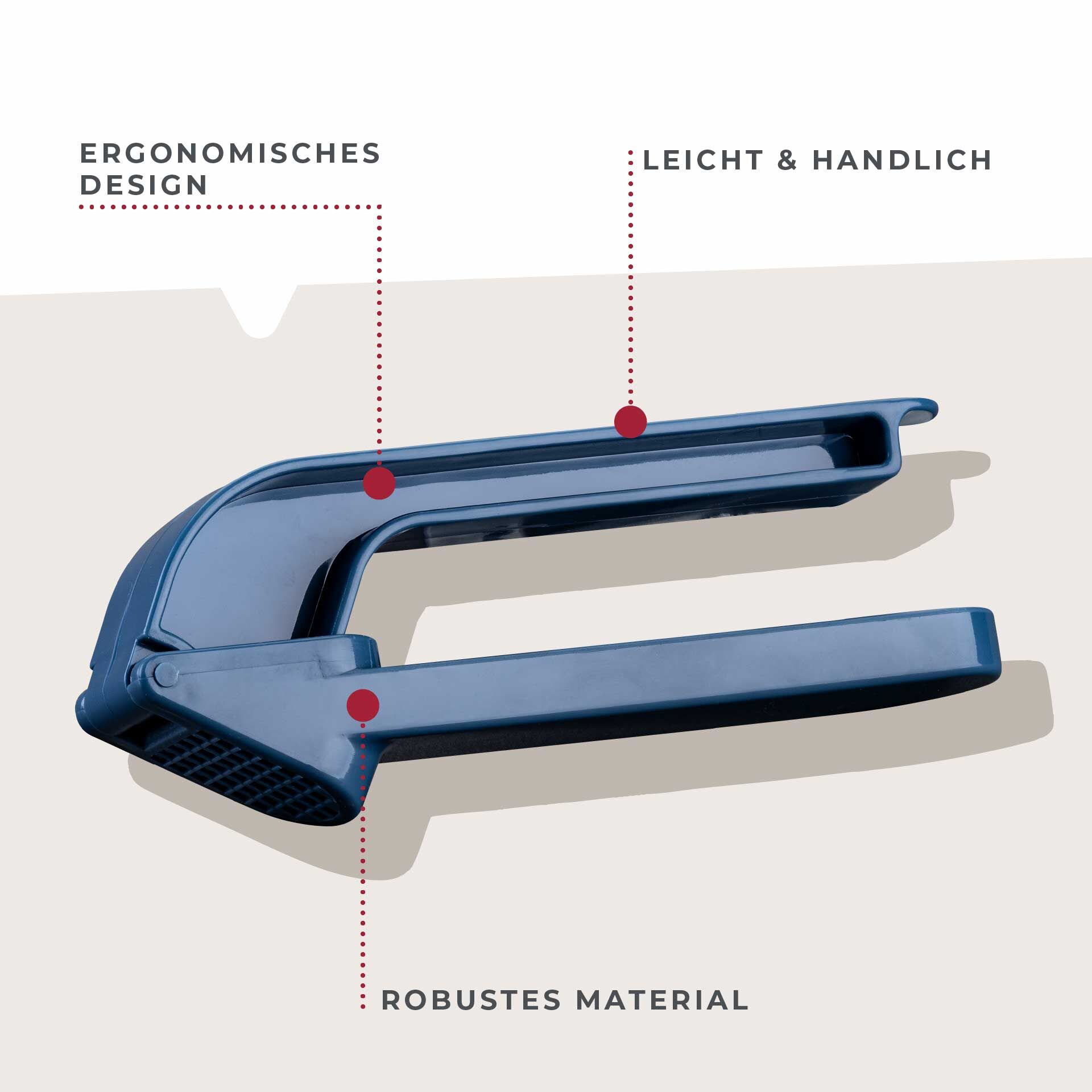 Knoblauchpresse Essential, blau