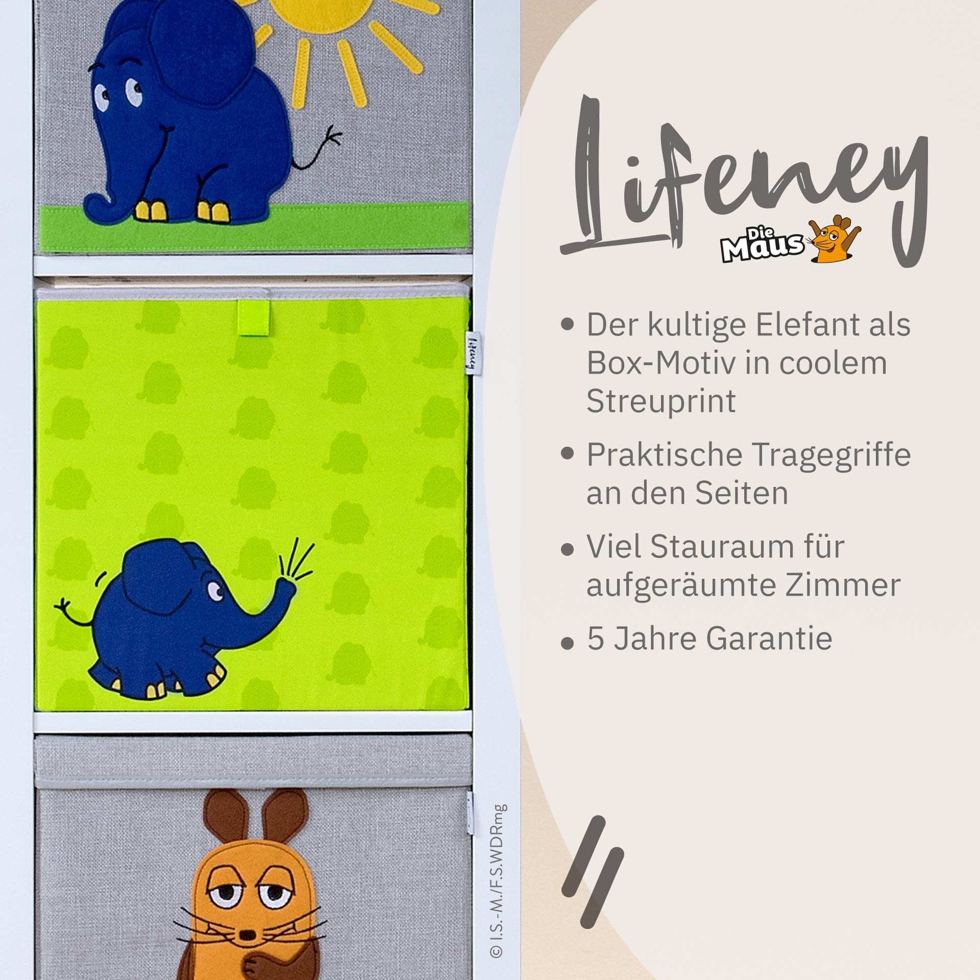 Aufbewahrungsbox DieMaus Elefant, grün
