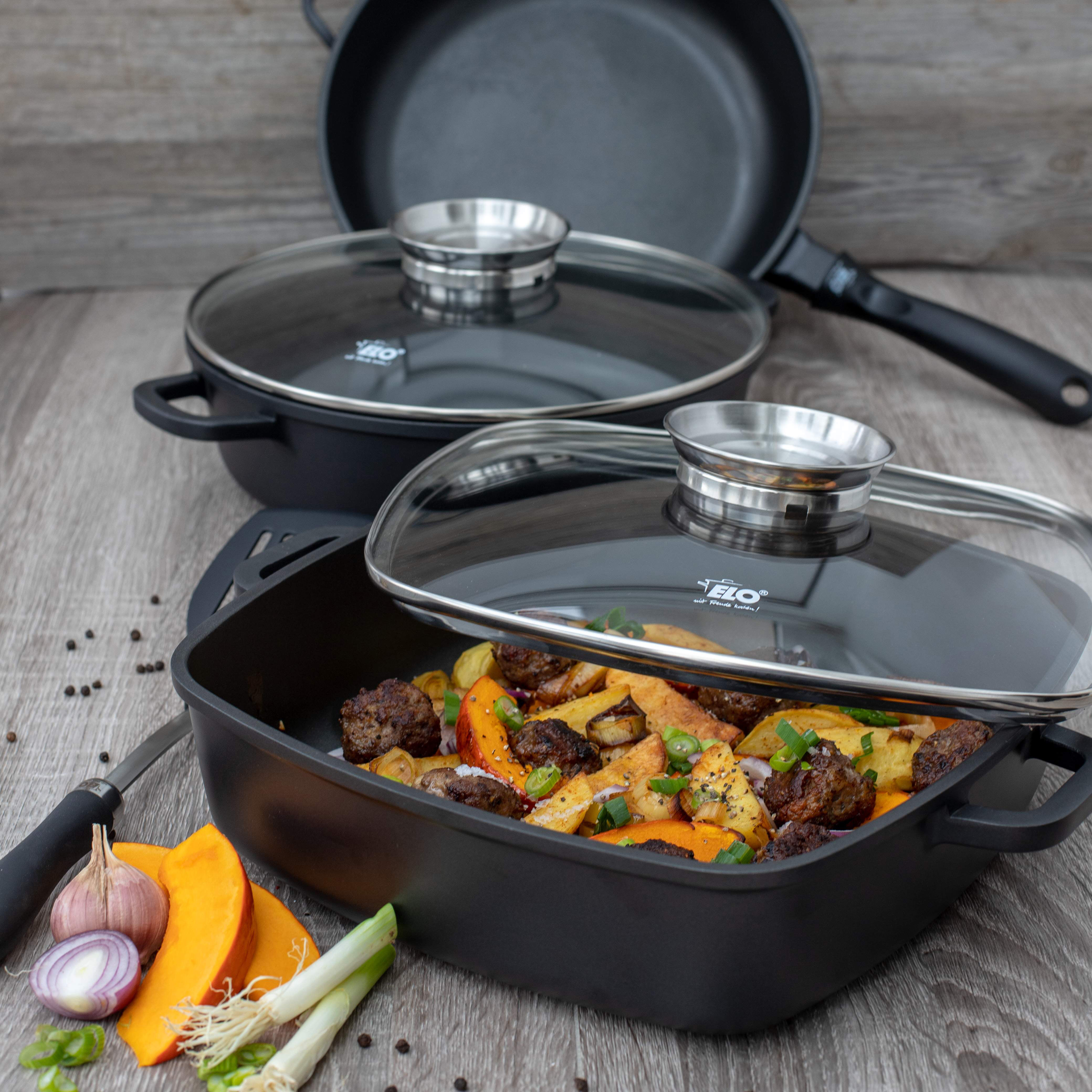 Servierpfanne mit Deckel Alucast, 28x28cm