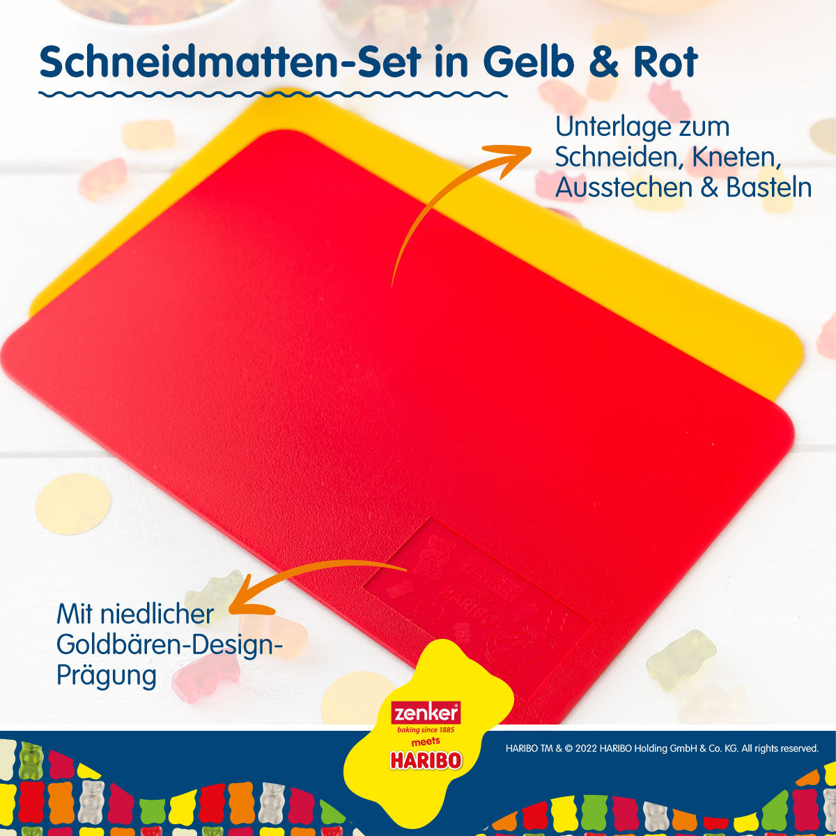 Schneidmatten-Set "HARIBO Goldbär", 24x16cm, 2-tlg