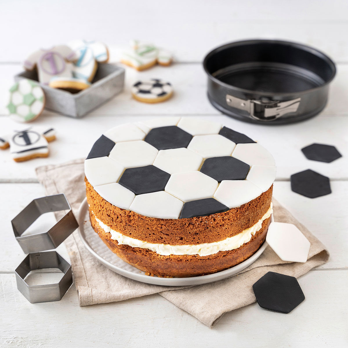 Springform mit Flachboden Soccer, Ø16cm