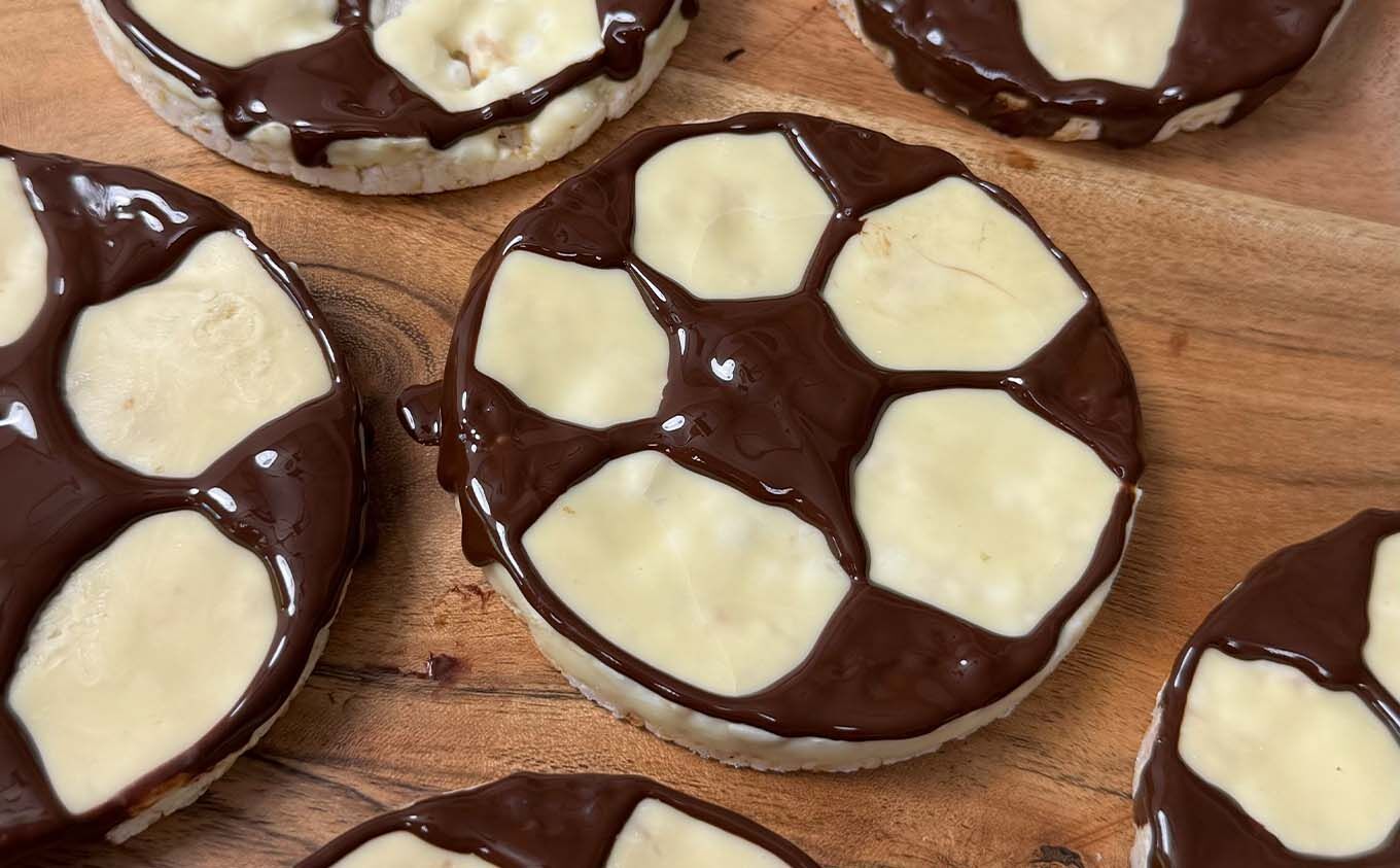 Fingerfood: Fußball Reiswaffeln