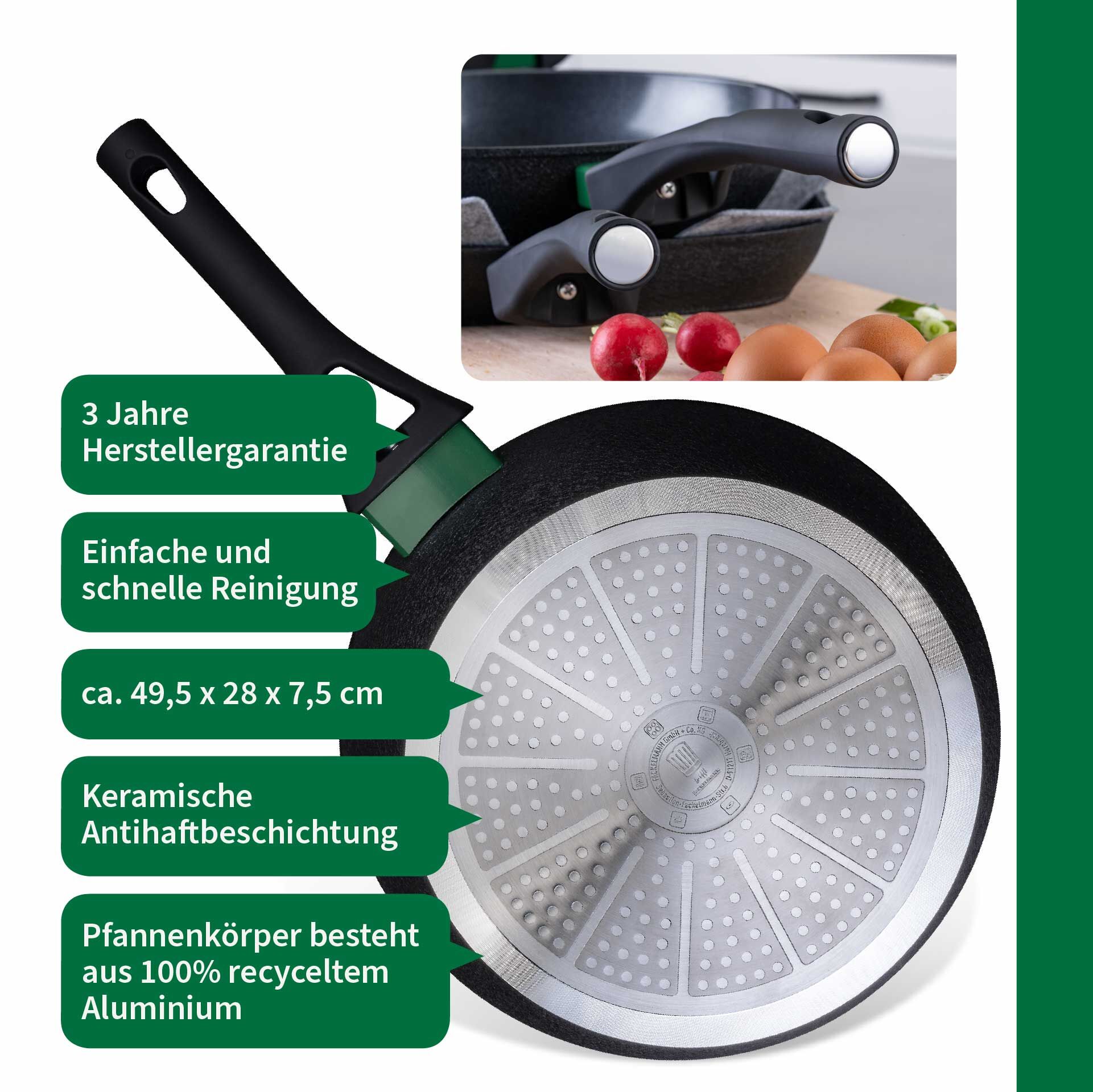 Bratpfanne Hamburg, keramische Antihaft-Beschichtung, Ø28cm