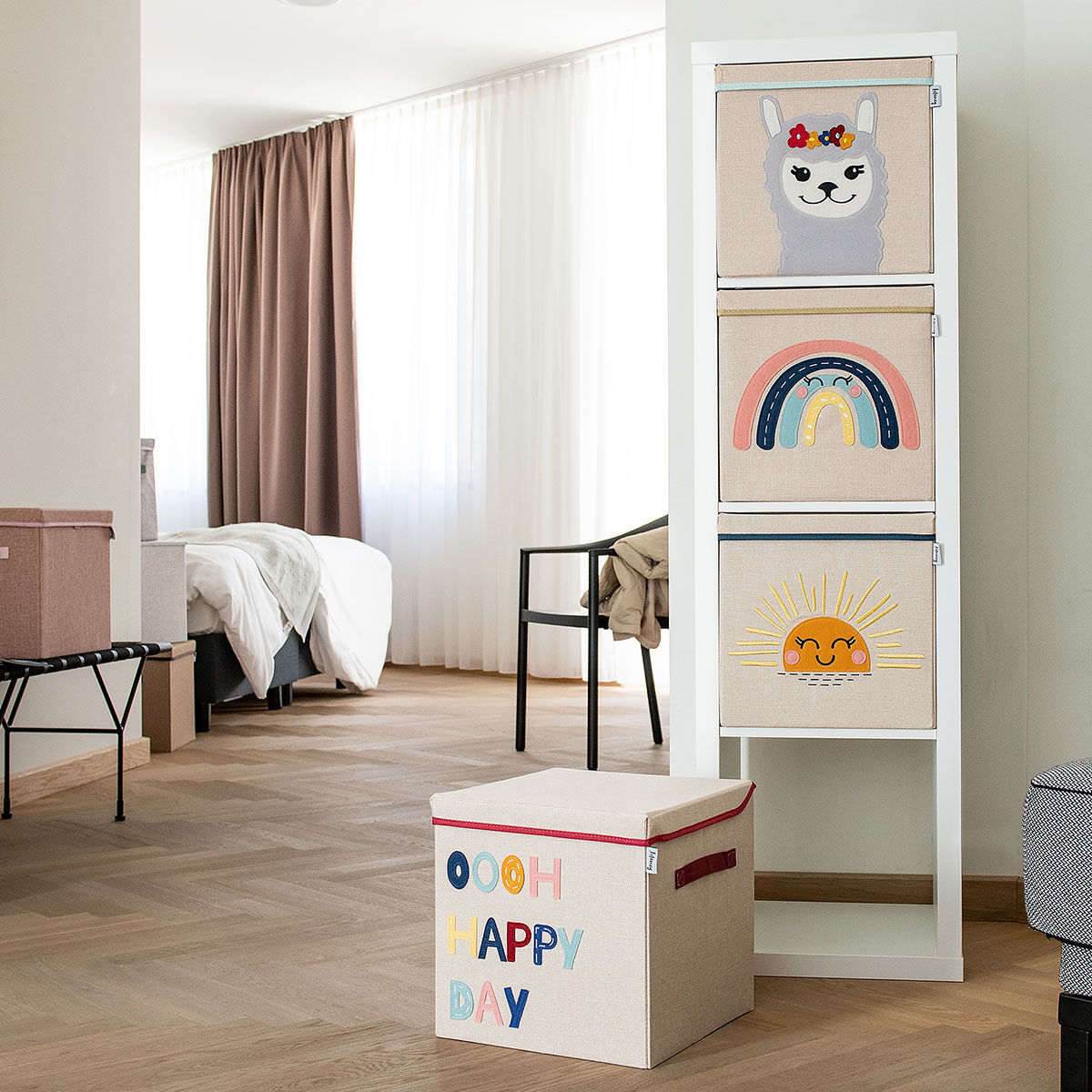 Aufbewahrungsbox mit Deckel Happy Day, 33x33x33cm