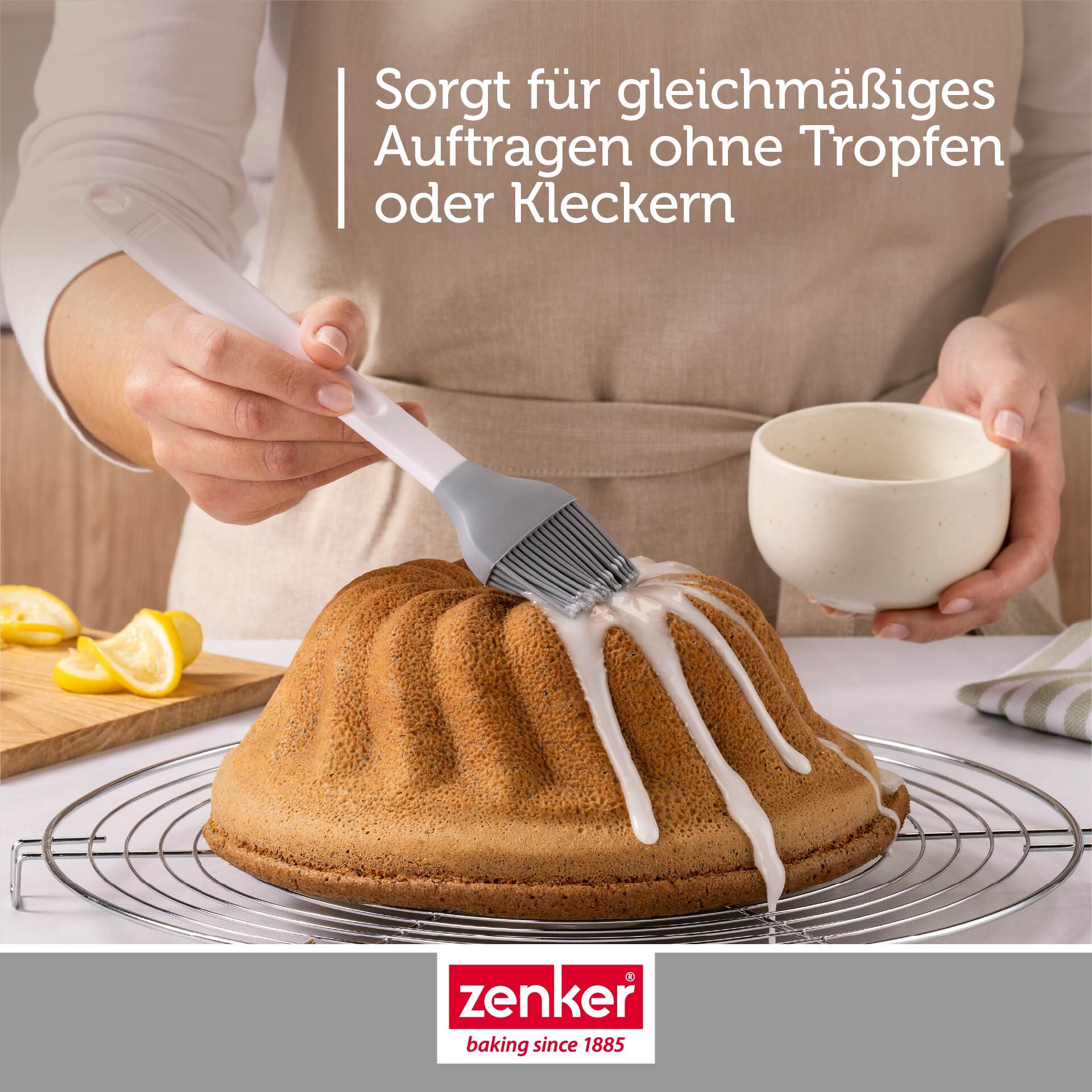 Backpinsel breit Pure Elegance, hellgrau, Silikon