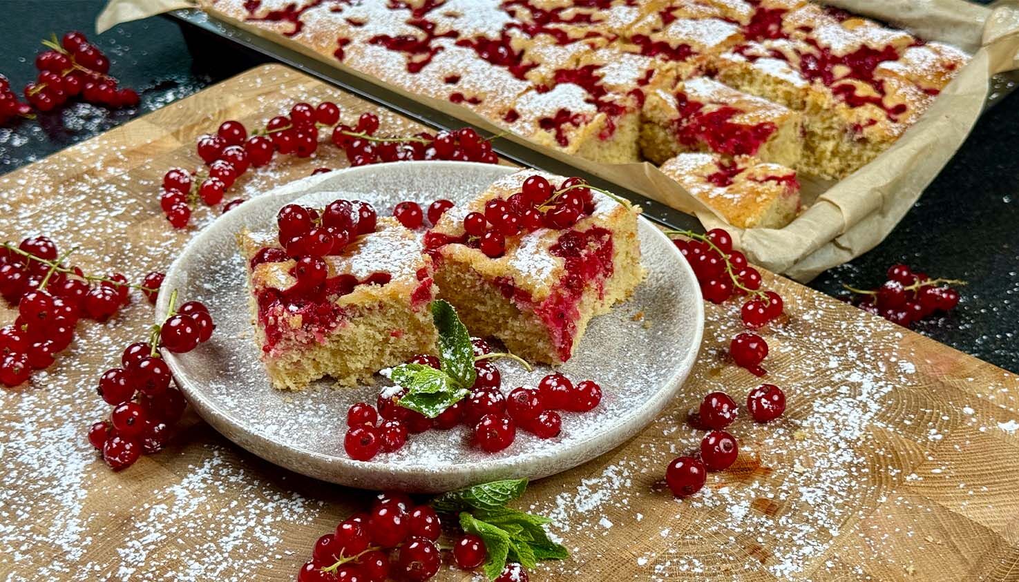 Grießkuchen mit Johannisbeeren Grießkuchen mit Johannisbeeren