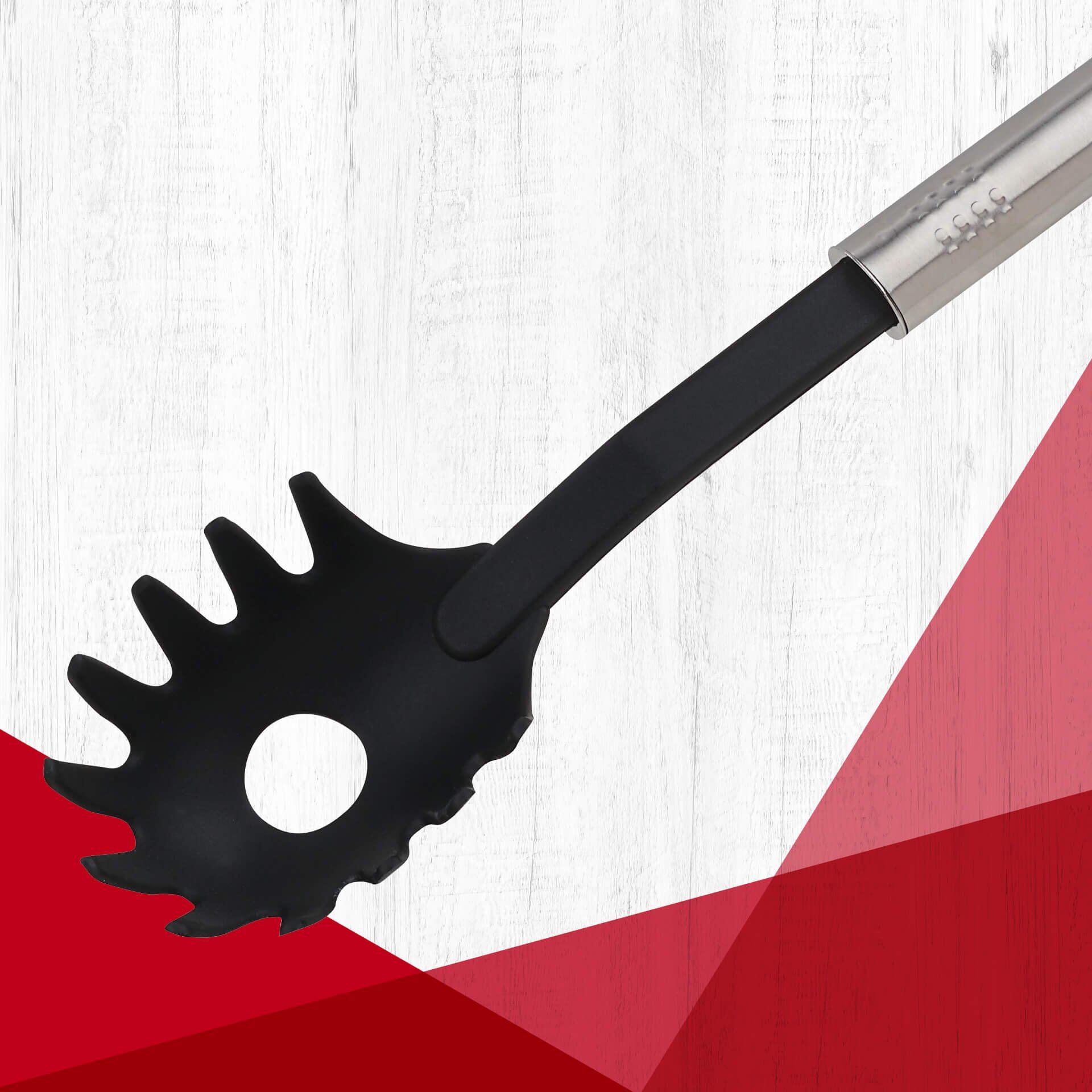 Spaghettilöffel Ovalgriff, 32cm, schwarz