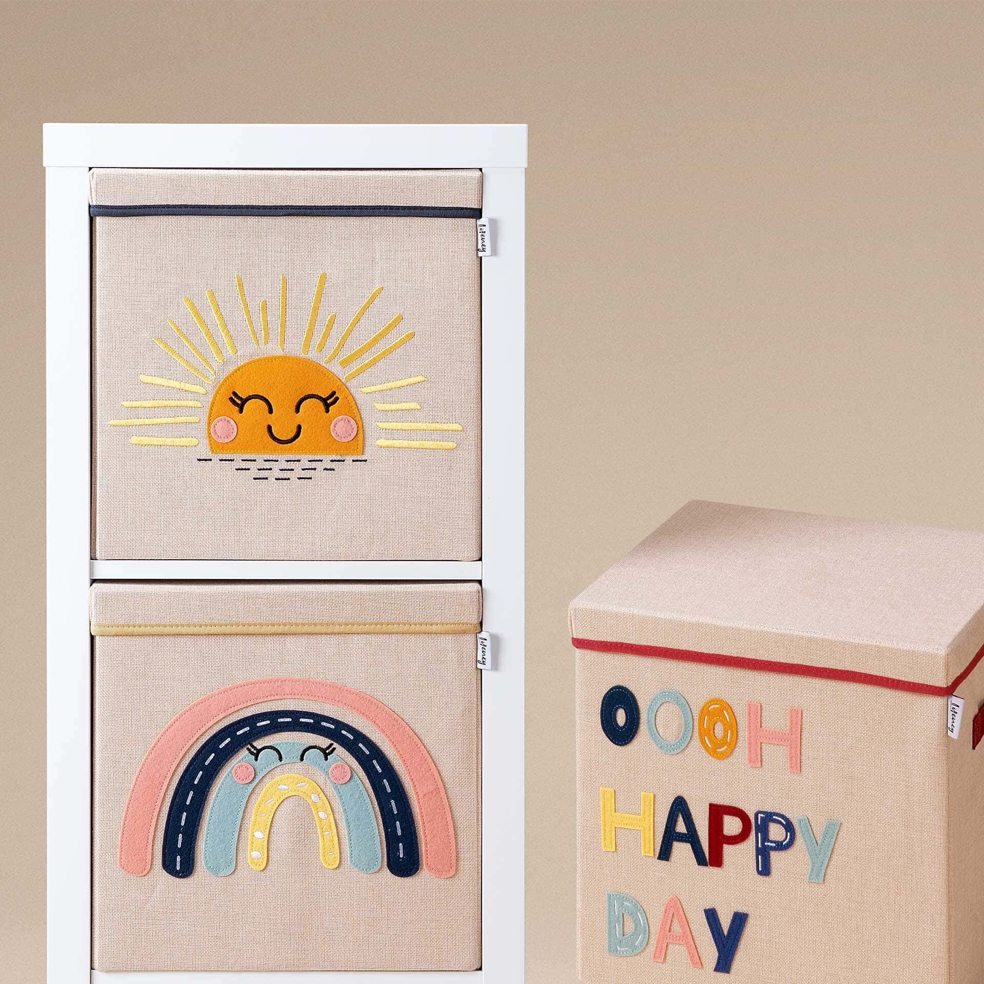 Aufbewahrungsbox mit Deckel Regenbogen, 33x33x33cm