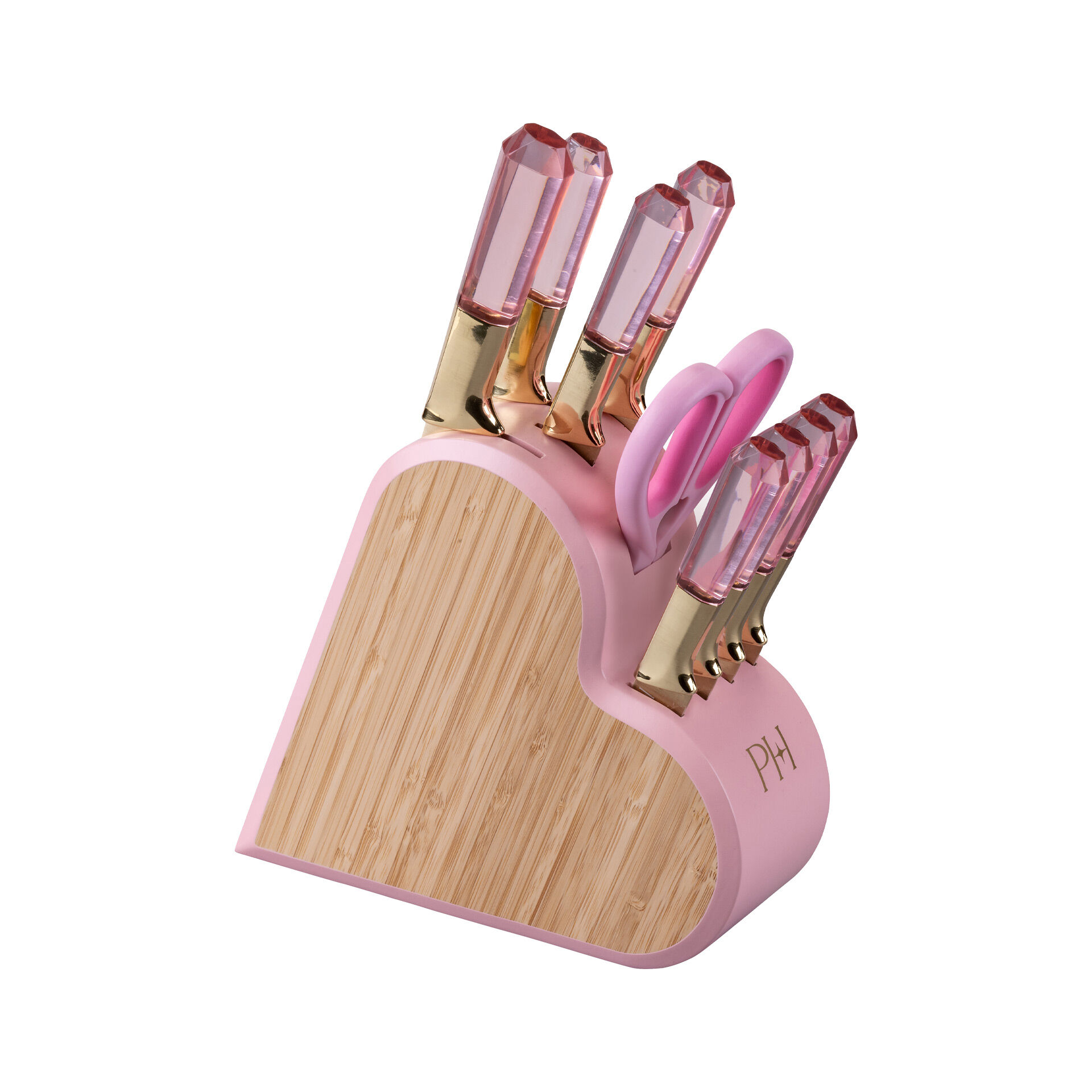 Messerblock-Set, rosa, 10-teilig