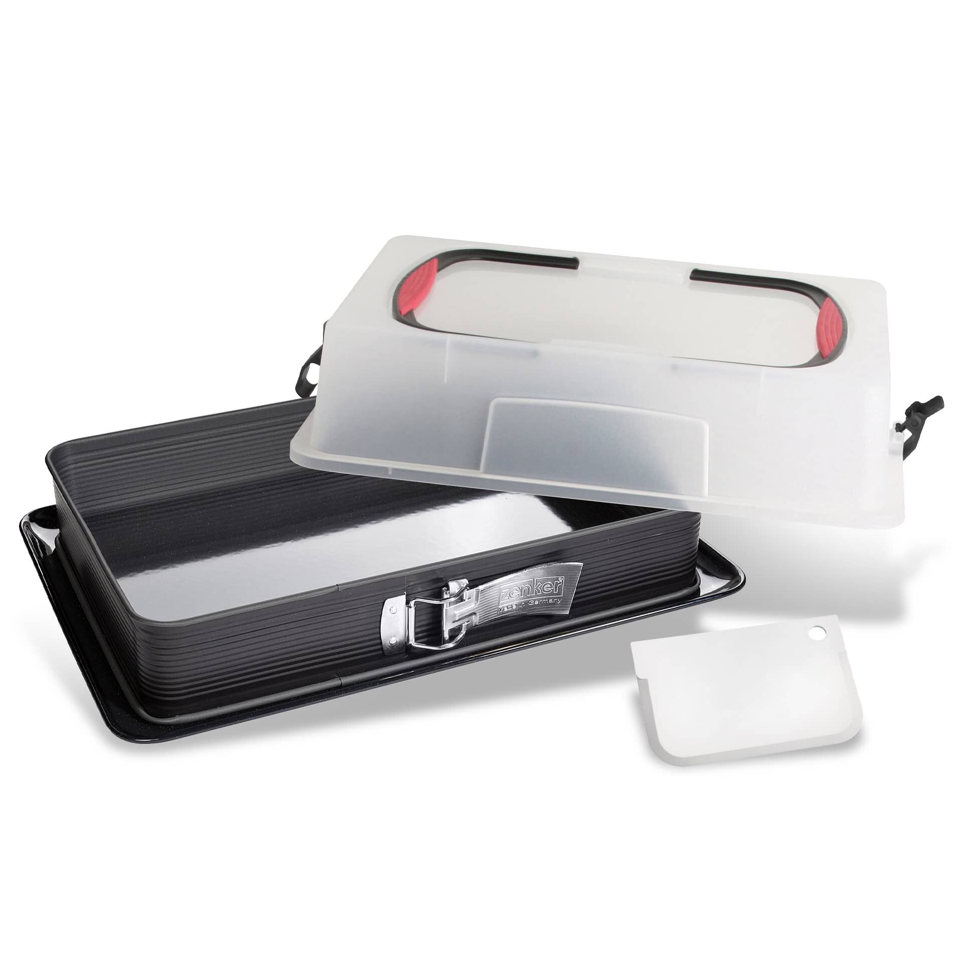 Springform rechteckig mit Auslaufschutz & Deckel Deluxe, 42x29cm