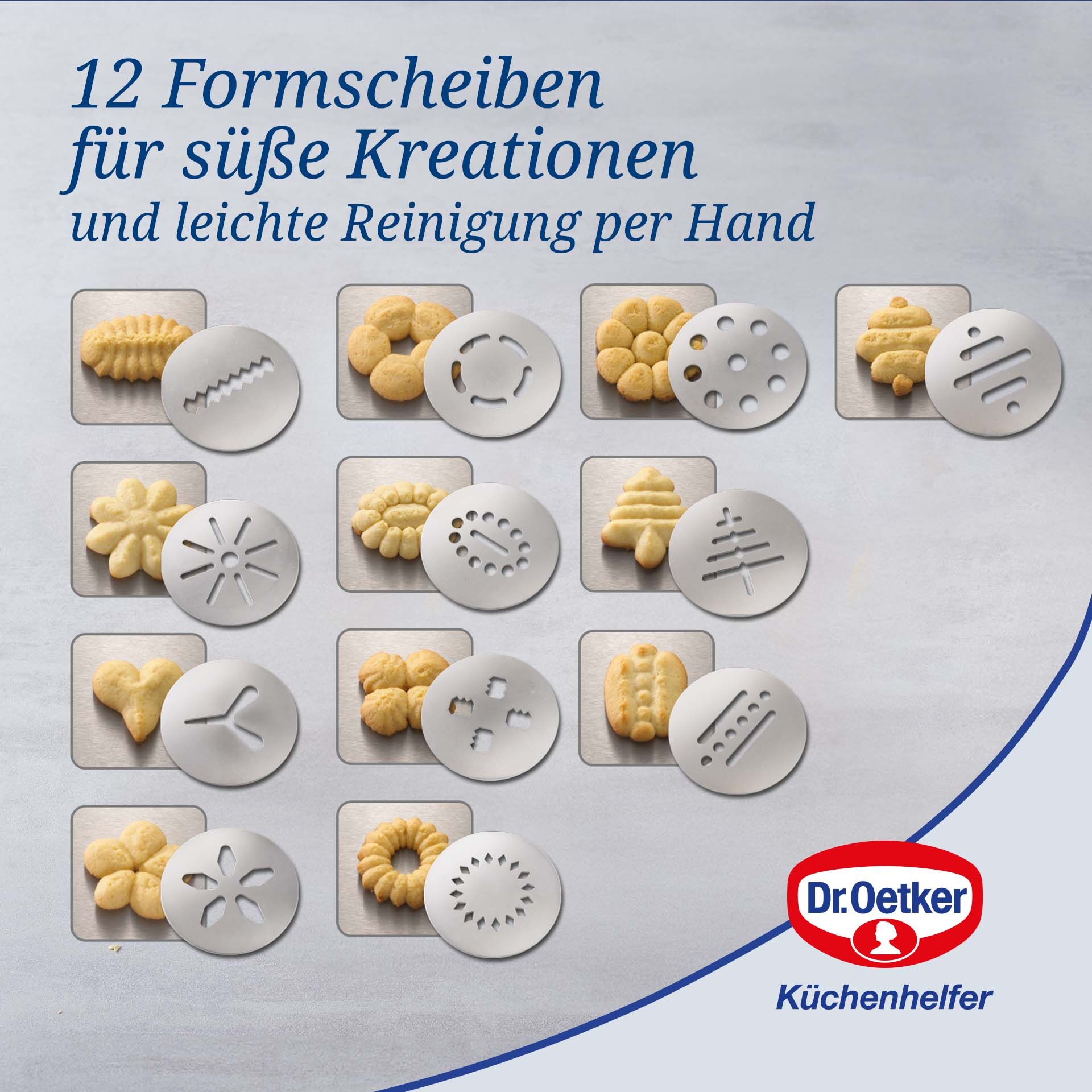 Gebäckpresse inkl. 12 Formscheiben, 13-teilig