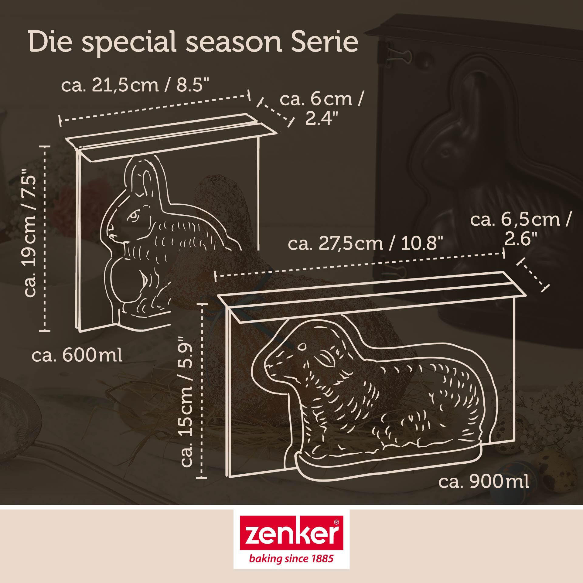 Backformen-Set "Hase und Lamm", 2-teilig
