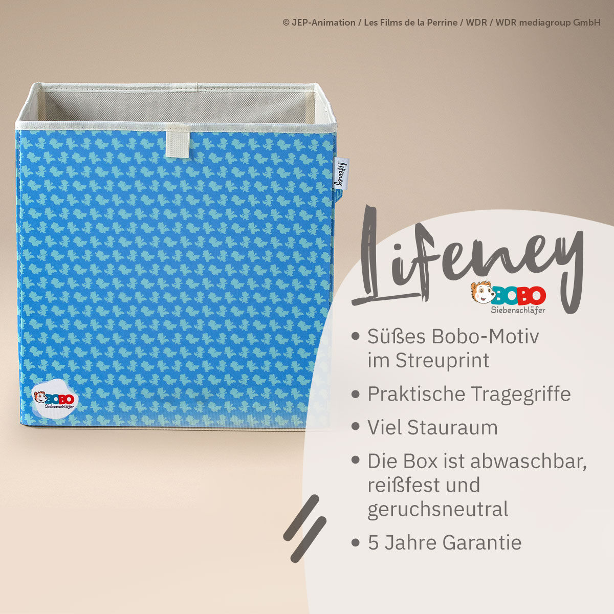 Aufbewahrungsbox Bobo, blau, 33x33x33cm