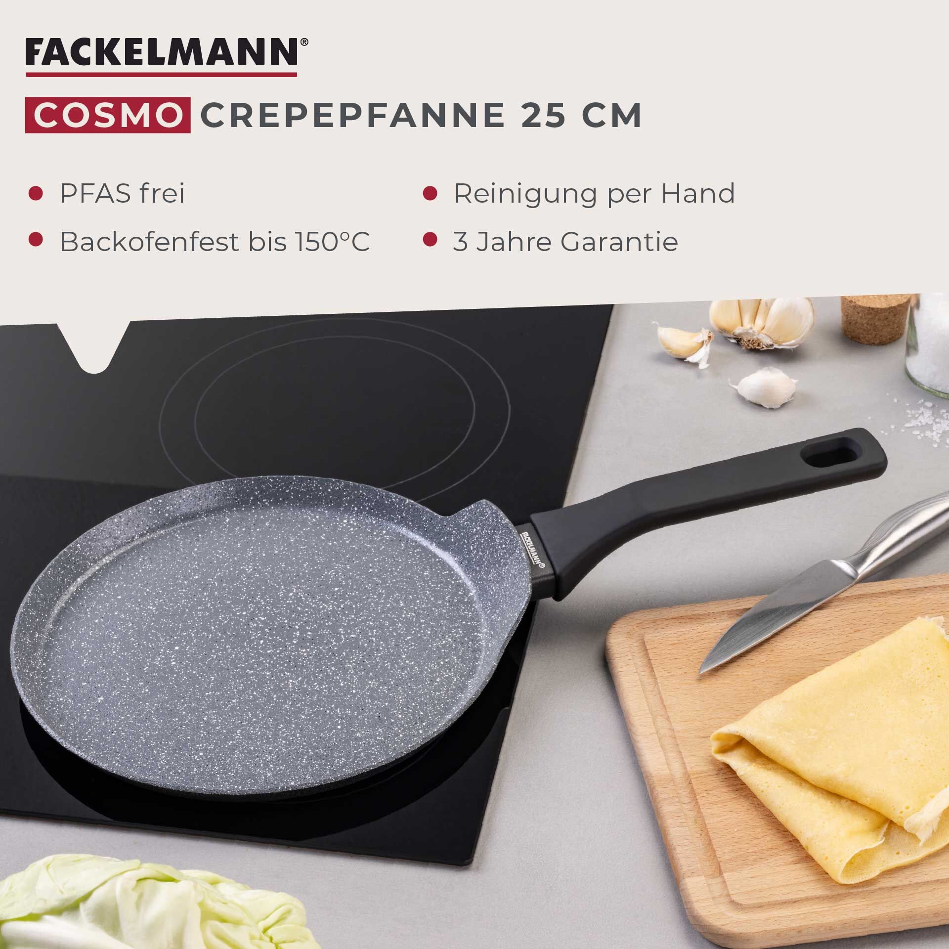 Crêpepfanne Cosmo, Keramik, antihaft, Ø25cm